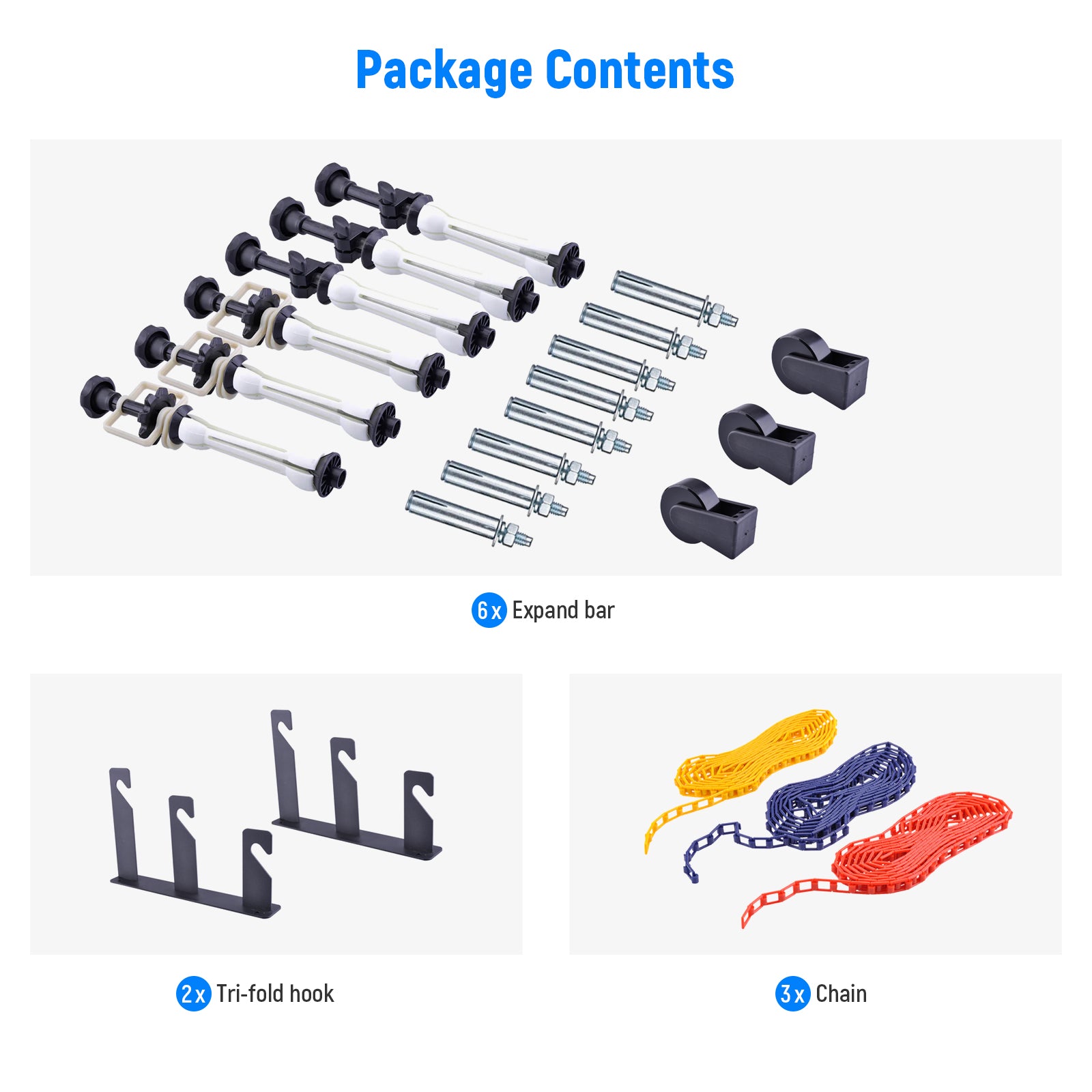 Package Contents of the NEEWER 3-Roller Manual Background Support System