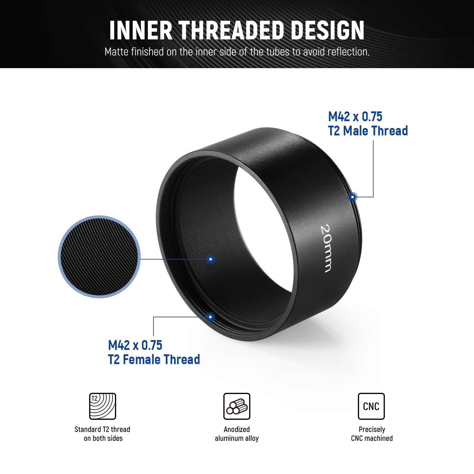 The sturdy extension tubes are built to last and withstand daily wear and tear