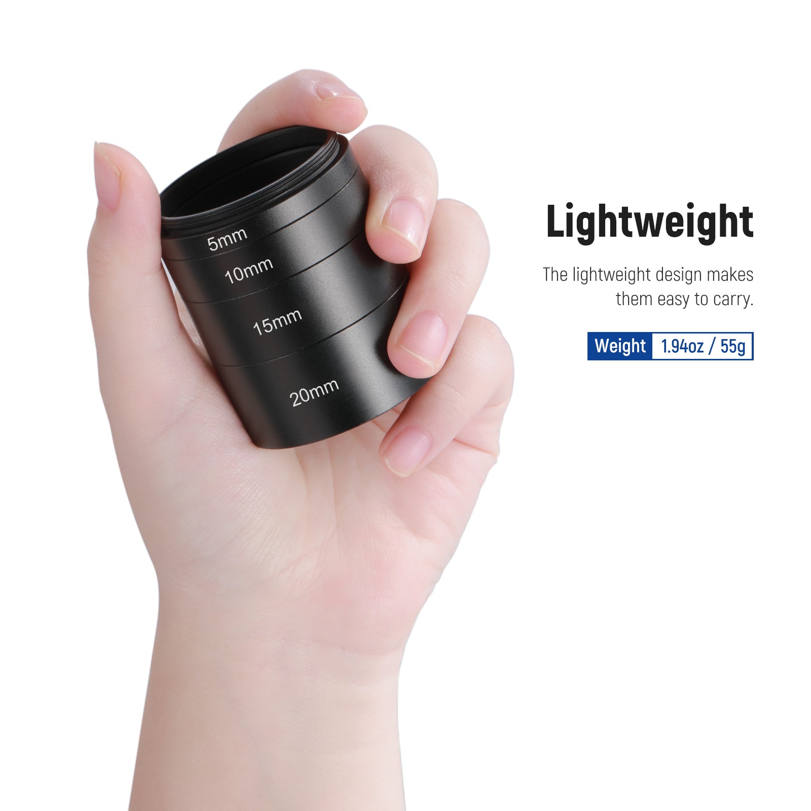 The tubes won’t bring extra weight to your telescope when filming.