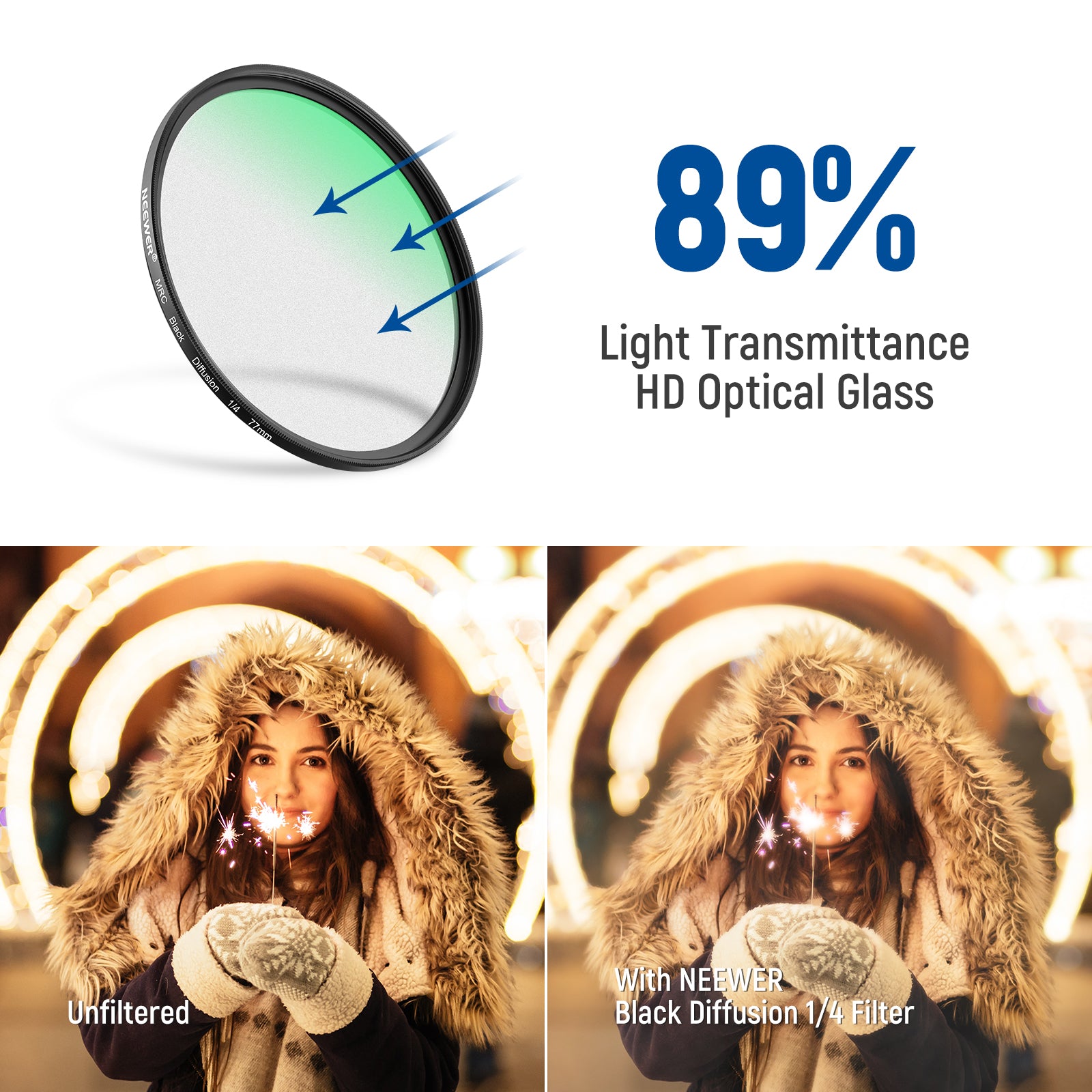 High-quality optical glass helps you capture the shot you want.