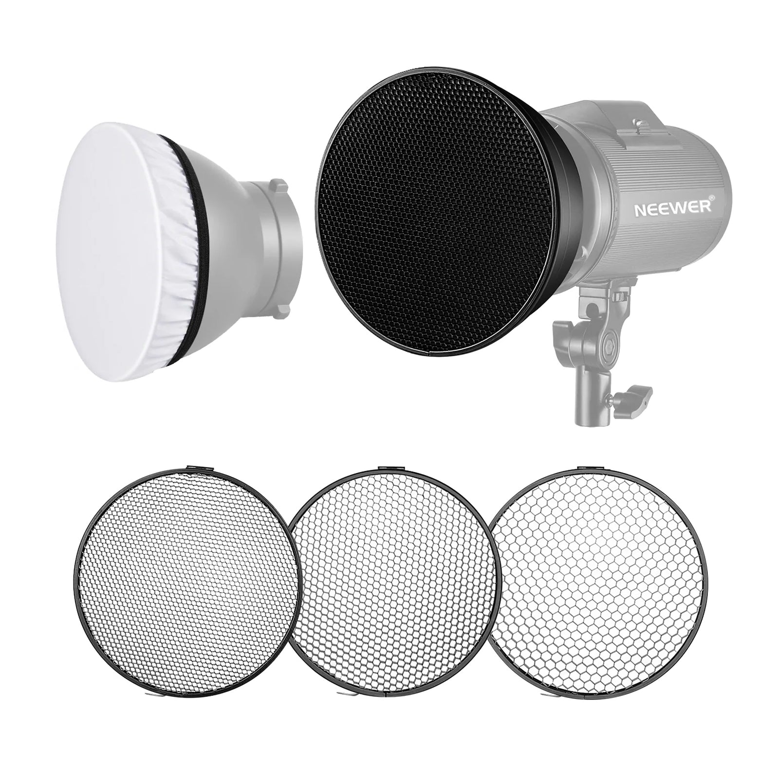 NEEWER 7" Light Reflector with Degree Honeycomb Grid