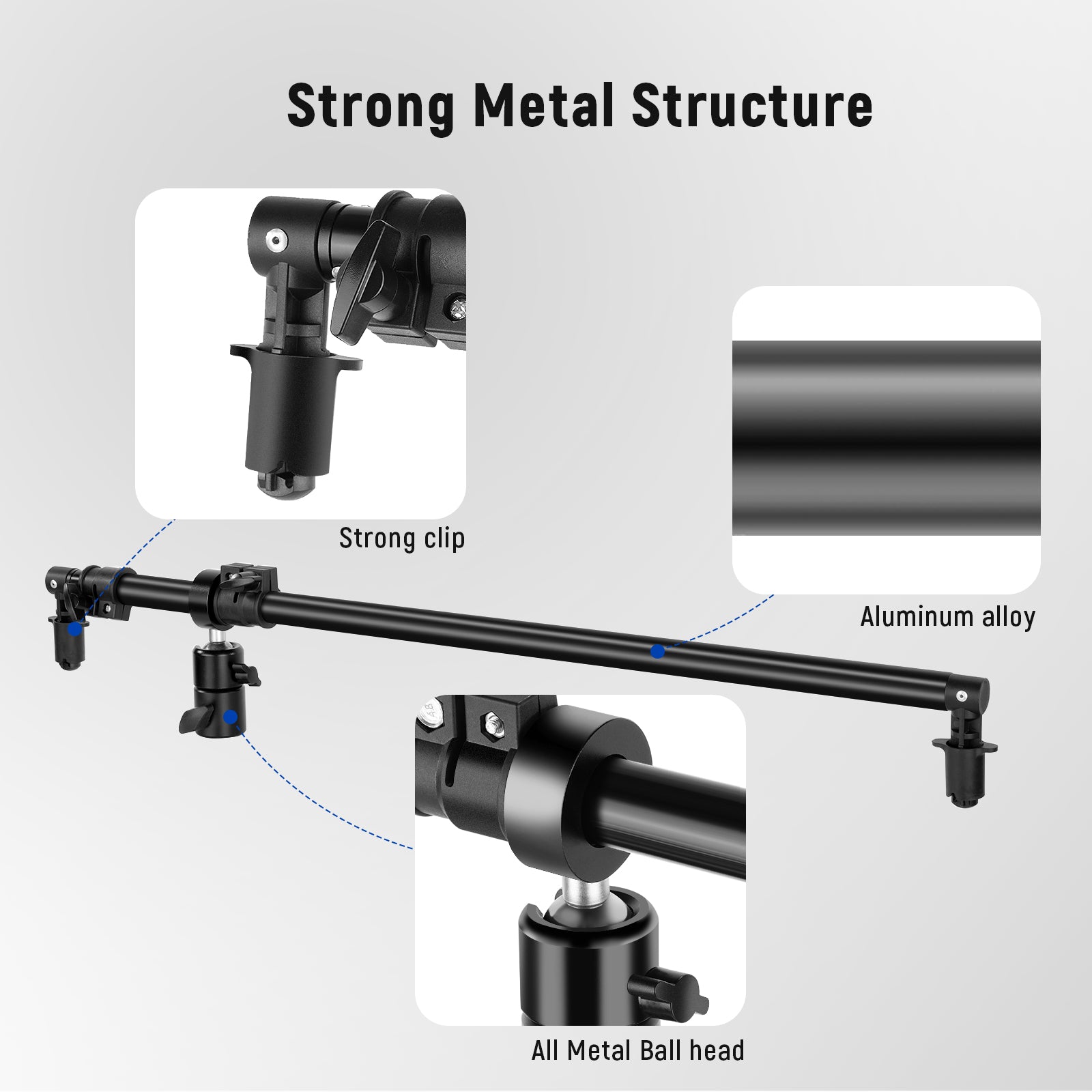 NEEWER Extendable Reflector Holder Arm is made of premium aluminum alloy
