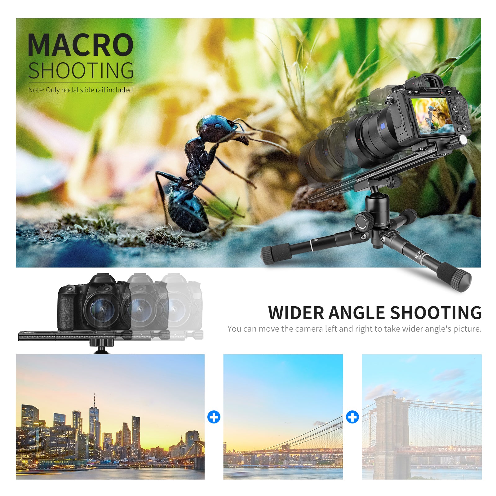 NEEWER GM-NA-200 Nodal Rail Slide is ideal for macro shooting.