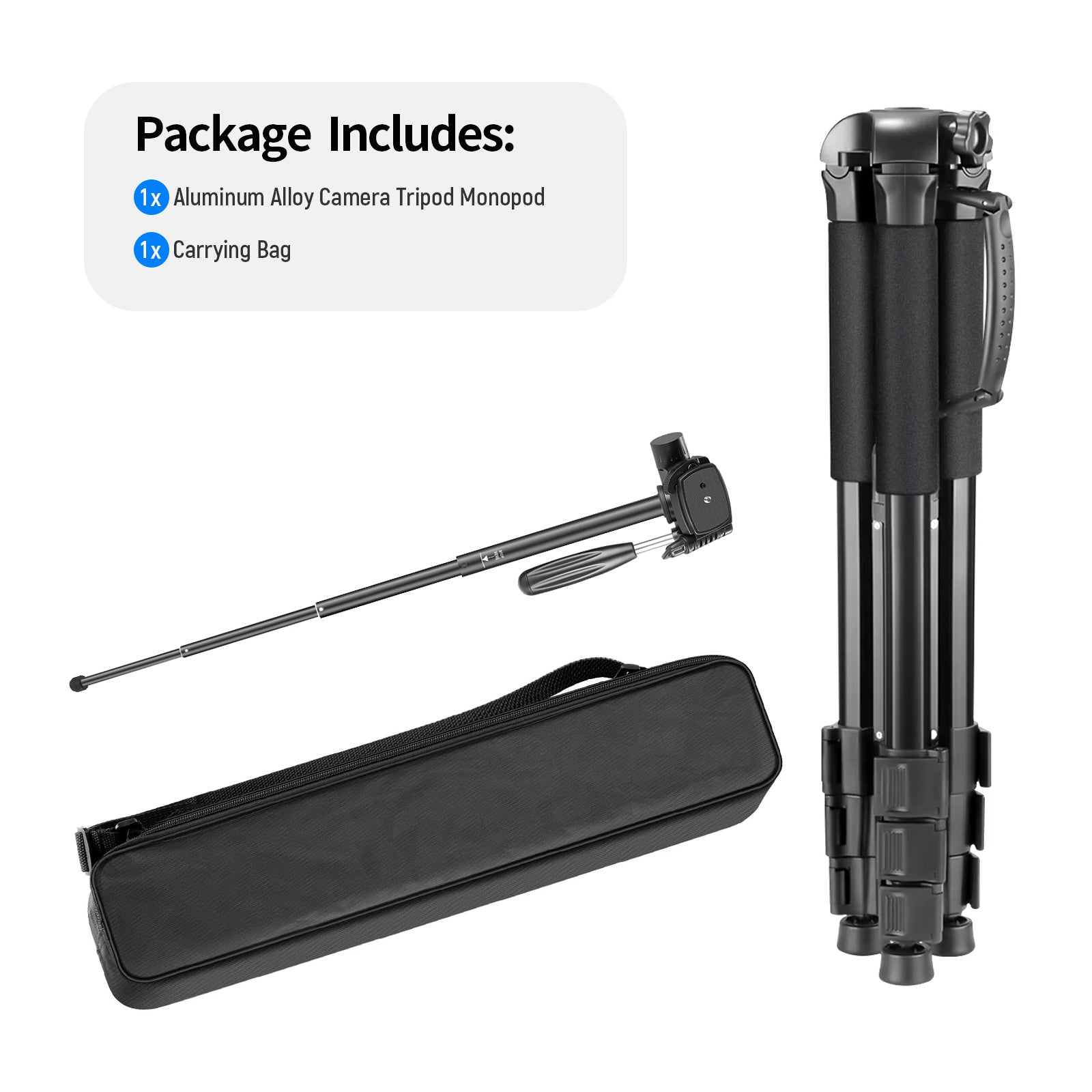 Package Contents of the NEEWER SAB264 2 in 1 Camera Tripod Monopod