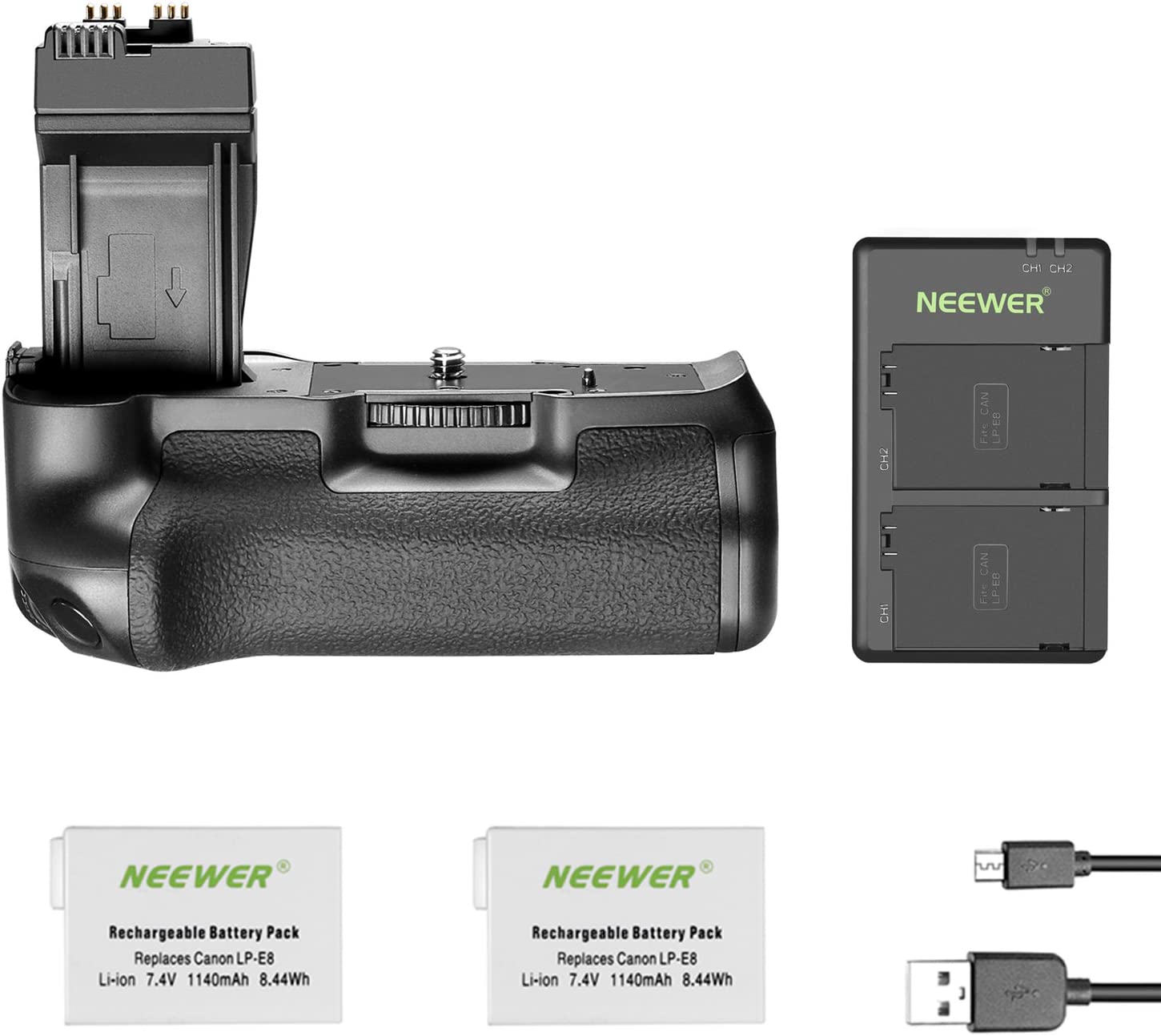 NEEWER BG-E8 Replacement Battery Grip for Canon