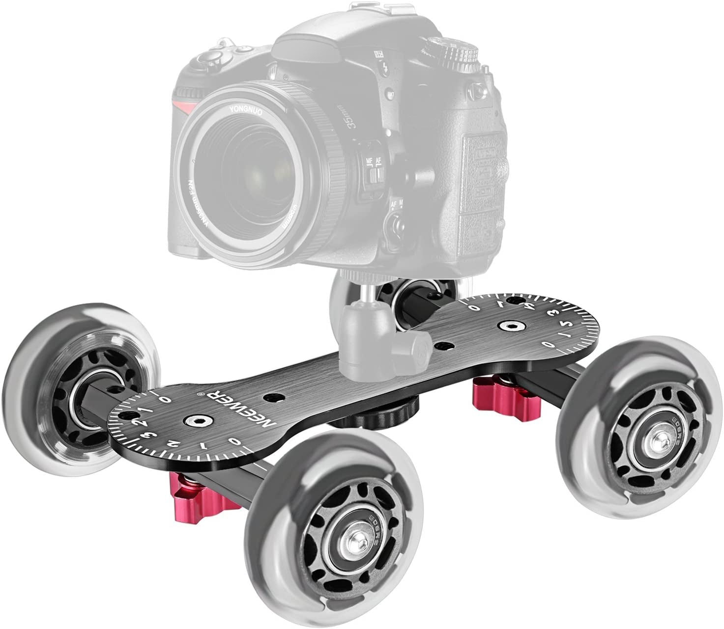 NEEWER Scaled Camera Table Dolly Slider is compatible with Cameras.