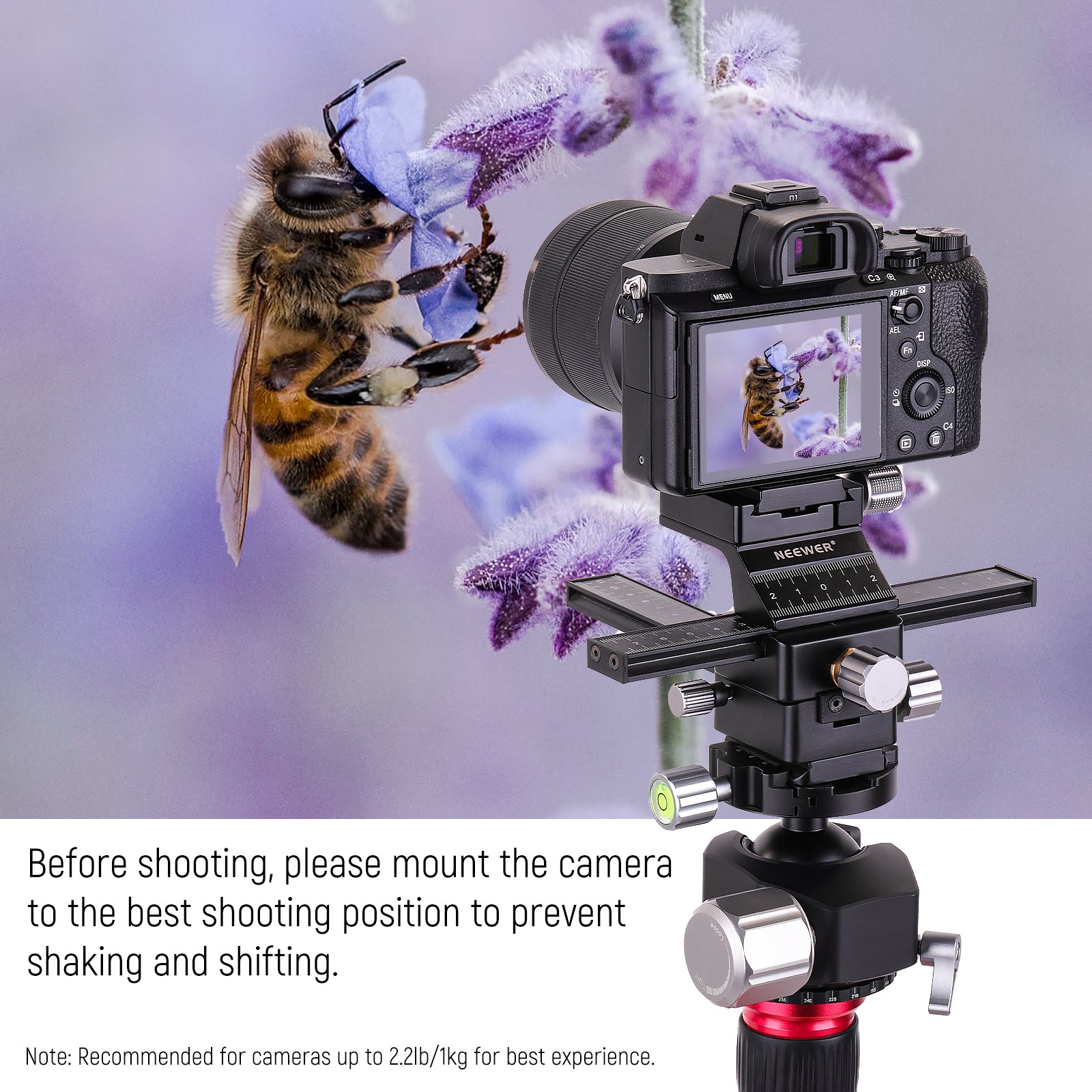 NEEWER 4-Way Macro Focusing Rail Slider is ideal for macro photography