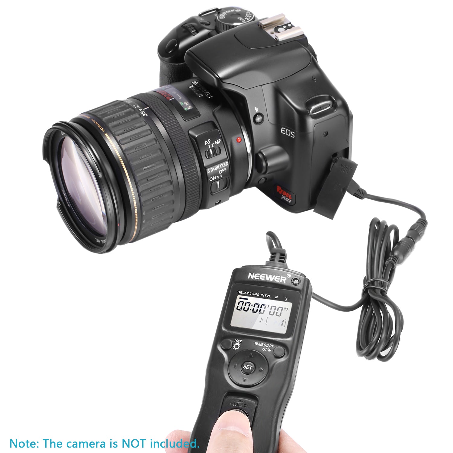 Comes with an adapter cord with a plug to suit the remote socket on camera models listed above