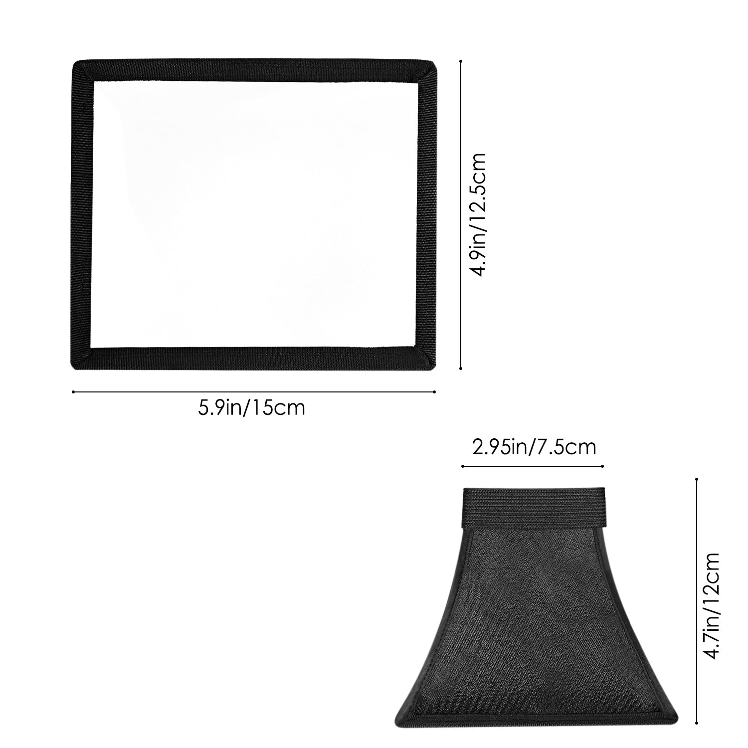 Product dimensions of the NEEWER Reflector Diffuser