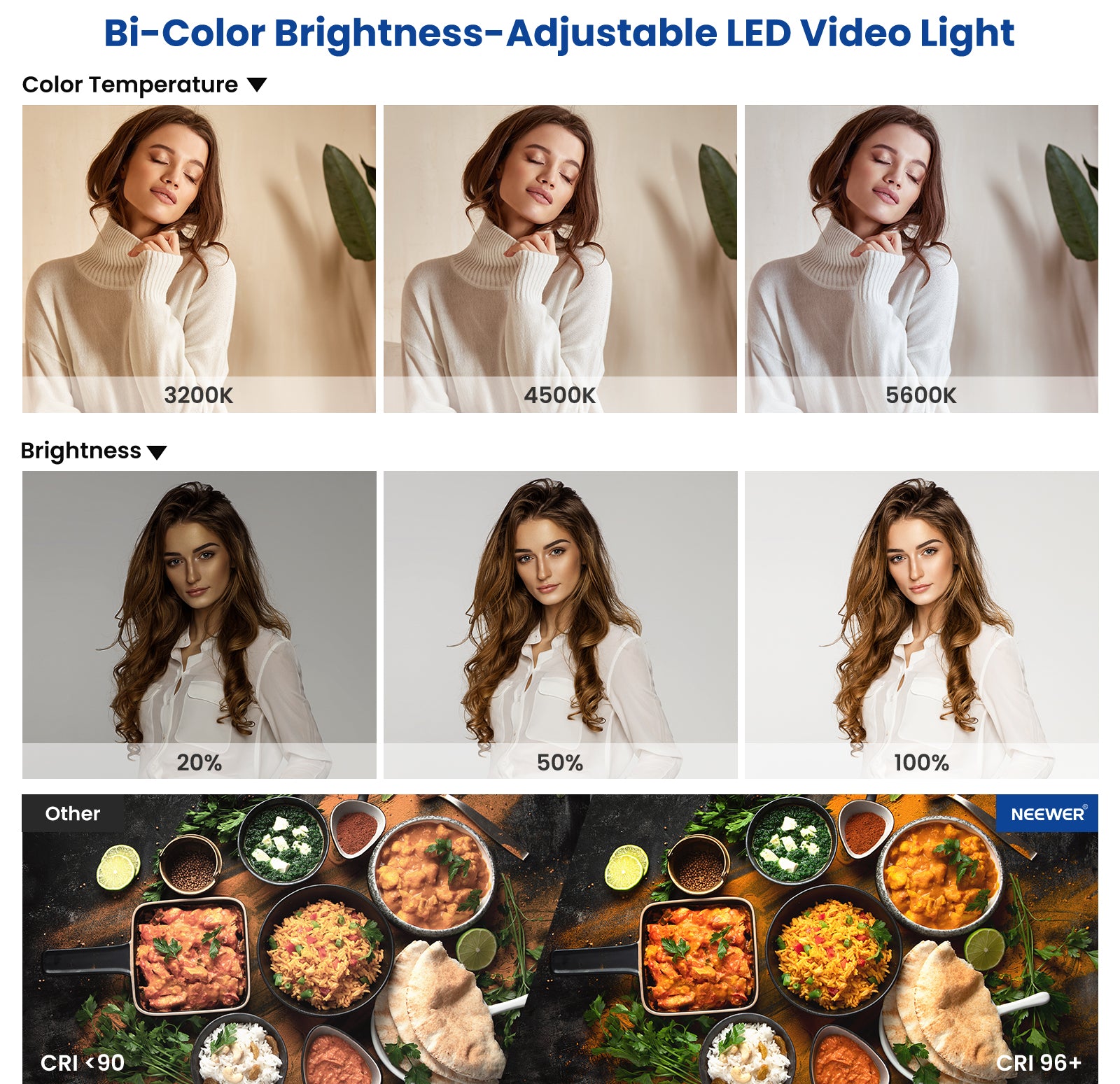 Bi-Color Brightness-Adjustable LED Studio Light