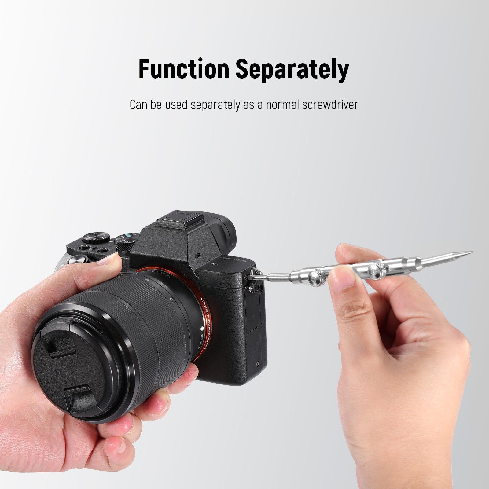 NEEWER HW-05 Lens Spanner Wrench can be used separately as a normal screwdriver.