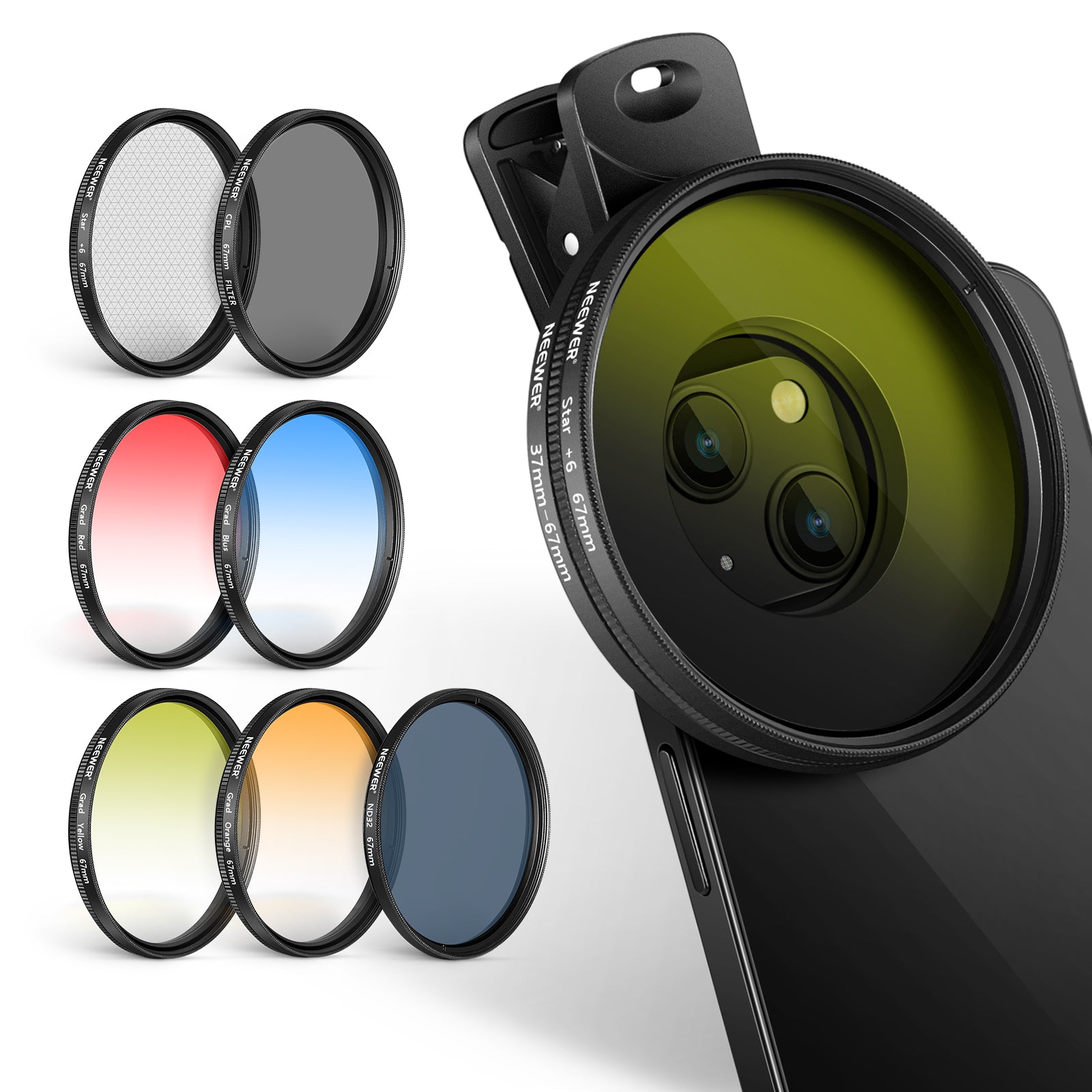 NEEWER 67mm Lens Filters Kit for Phone & Camera