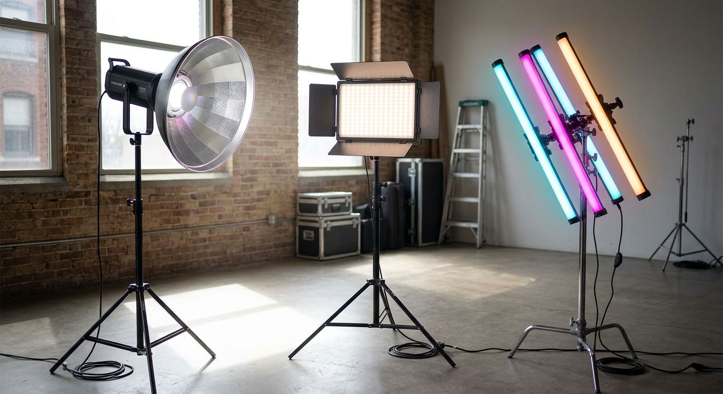 Choosing the Right LED Video Light: COB vs. Panel vs. Tube