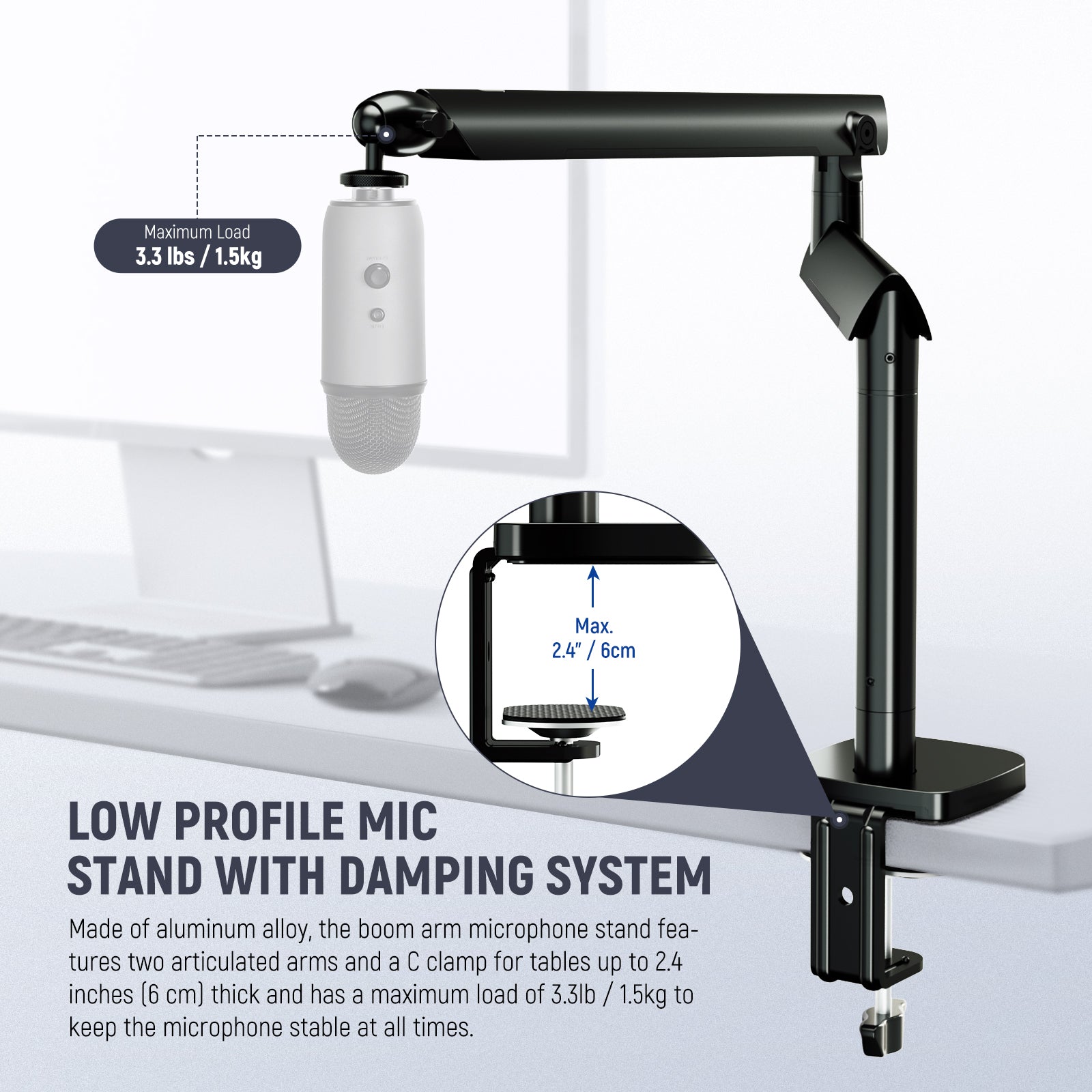 NEEWER MS007 Low Profile Mic Stand - Thumbnail 5