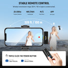 2.4G wireless technology ensures 328ft/100m transmission with 26ms low latency in open, unobstructed areas.