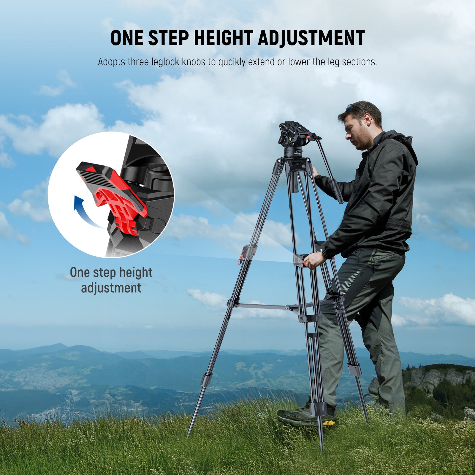 Neewer LL27 Video Tripod - Thumbnail 5