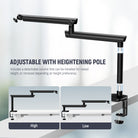 The mic boom arm desk mount comes with a fully extended length of 29.6"