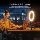 NEEWER N25 Desk Ring Light offers eye friendly soft lighting.