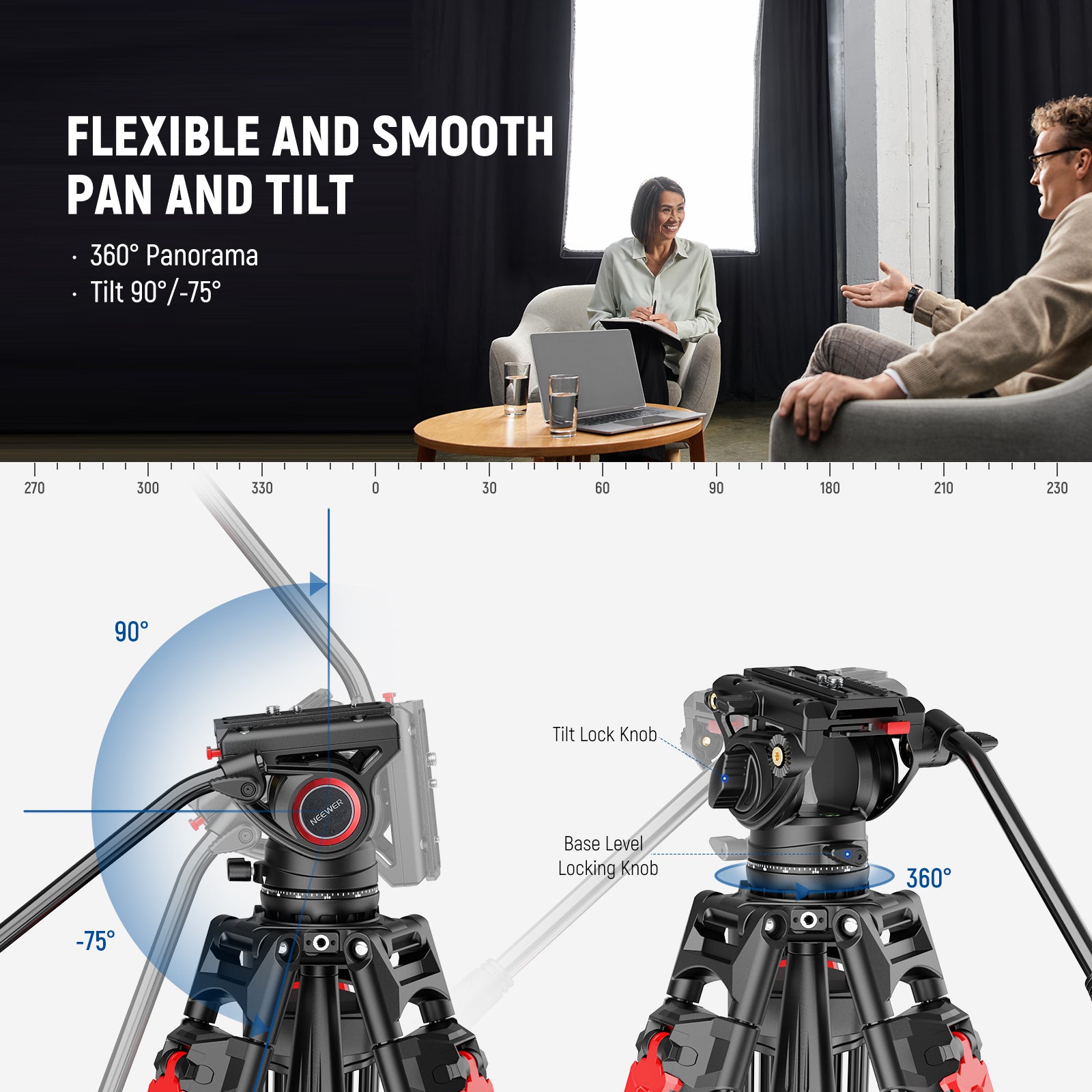 Neewer LL27 Video Tripod - Thumbnail 4