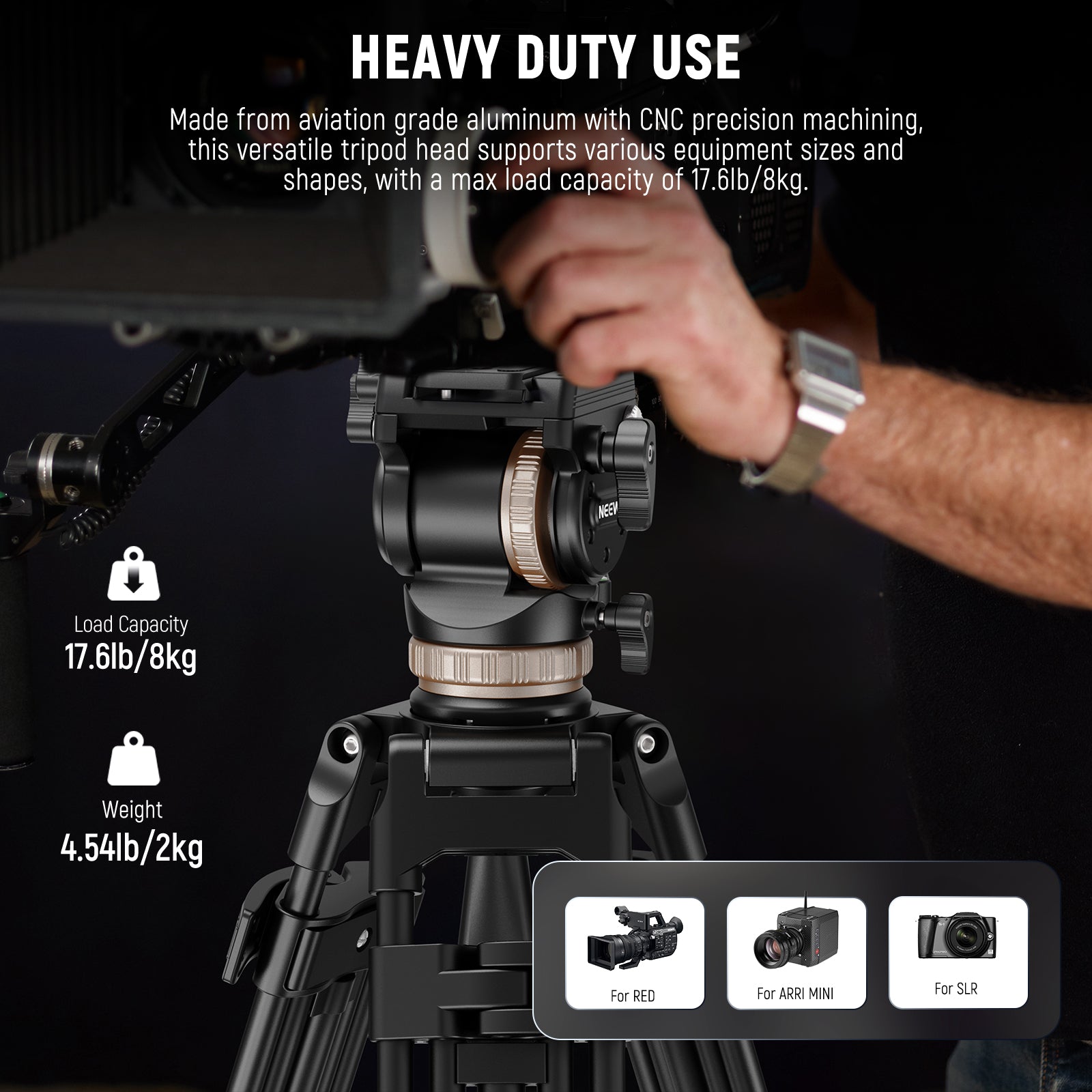 NEEWER TH45 Tripod Fluid Head - Thumbnail 5