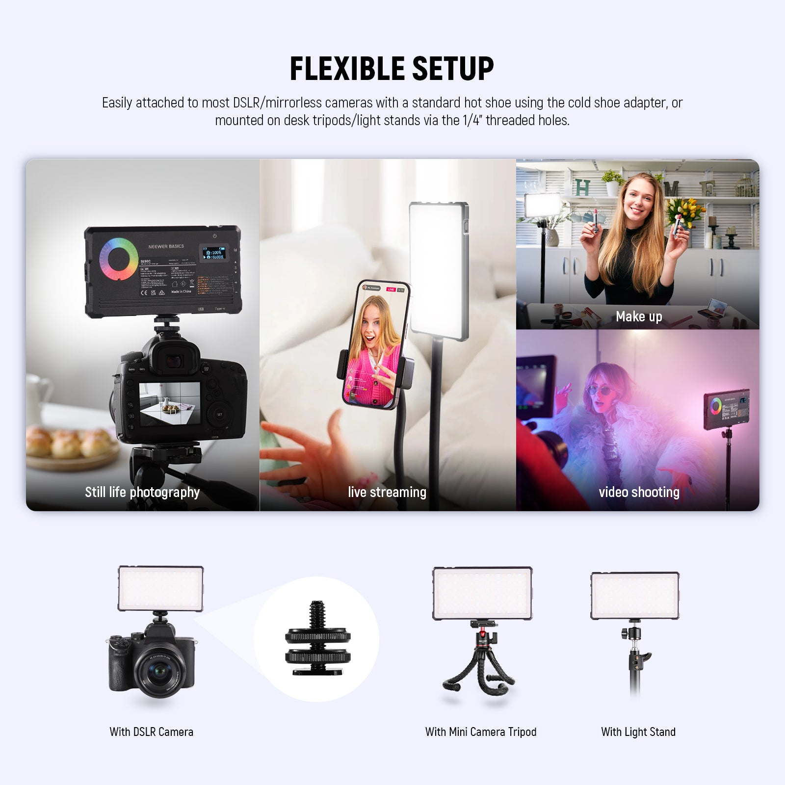 NEEWER SL90C Portable RGB Video Light | LED Camera Light