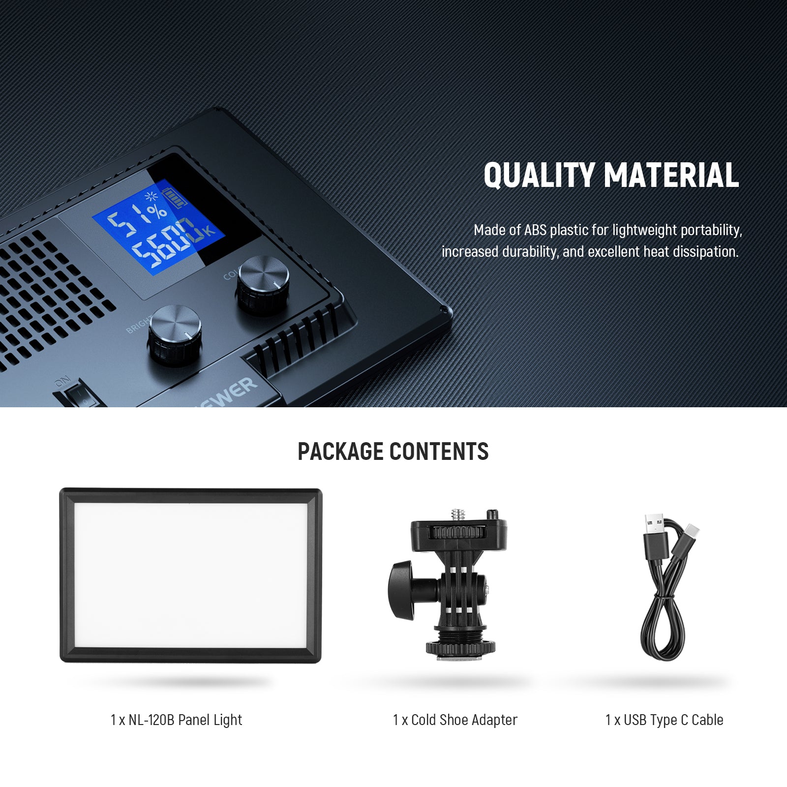 NEEWER BASICS NL-120B Bi Color LED Video Panel Light