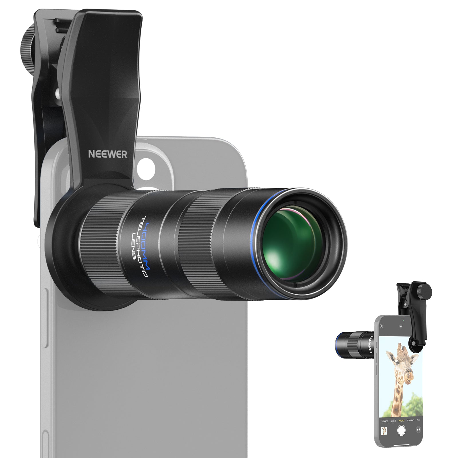 NEEWER LS-78 400mm Phone Telephoto Lens with Lens Clip
