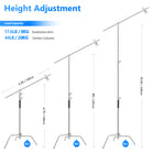 NEEWER SC320 320cm Stainless Steel C Stand supports up to 20kg.