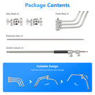Package Contents of the NEEWER SC320 320cm Stainless Steel C Stand with Boom Arm