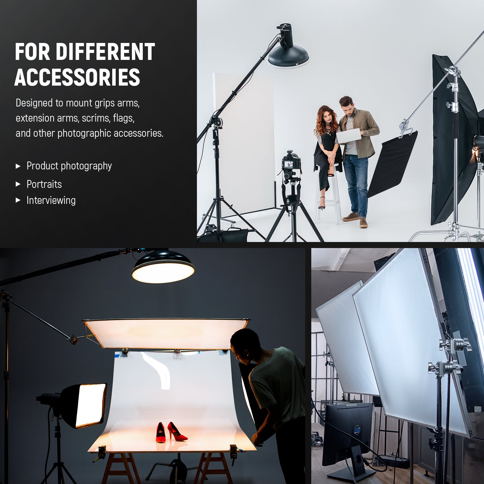 NEEWER grip head is designed to mount grip arms, and other photographic accesspries.