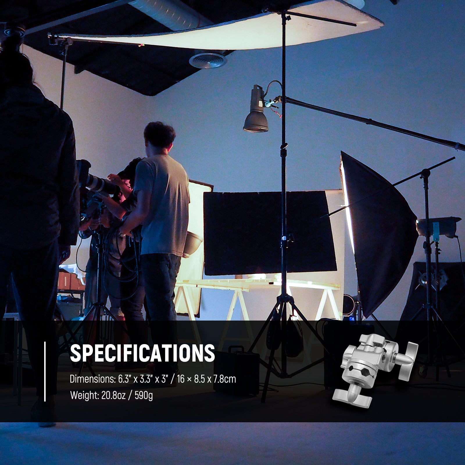 Specifications of the NEEWER grip head