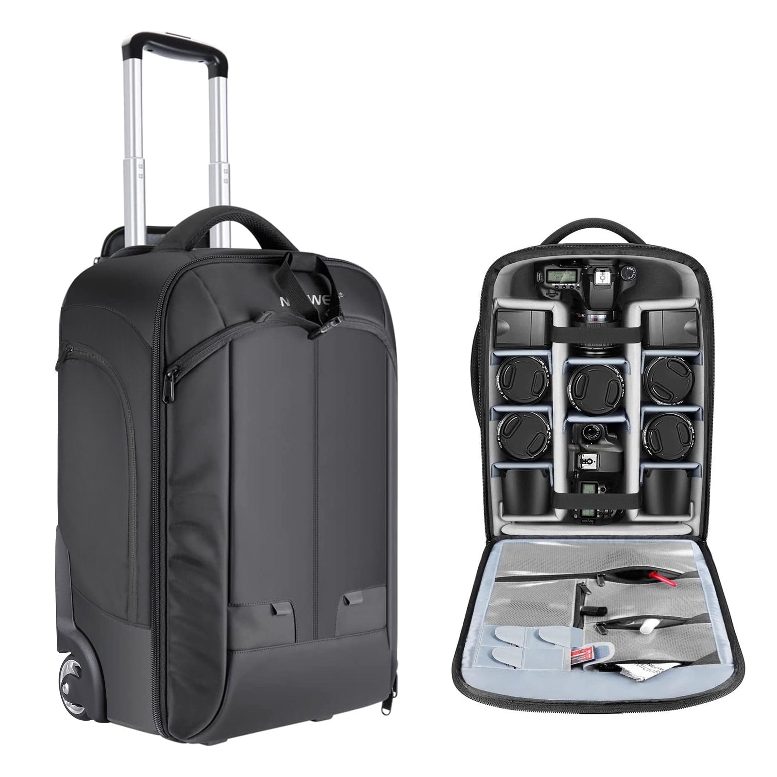 NEEWER 2-in-1 Rolling Camera Bag