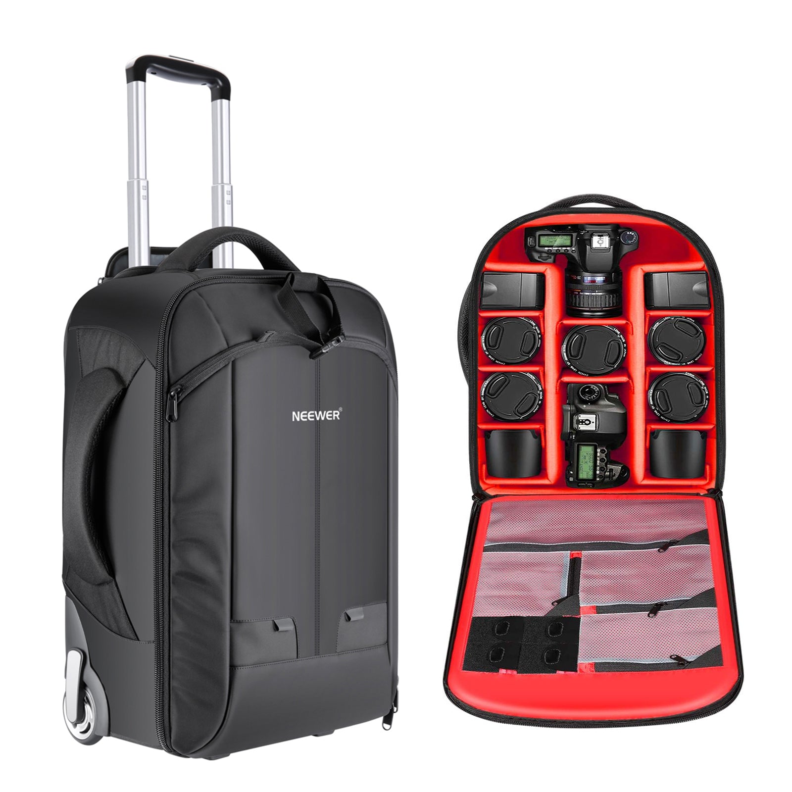 NEEWER 2-in-1 Rolling Camera Bag