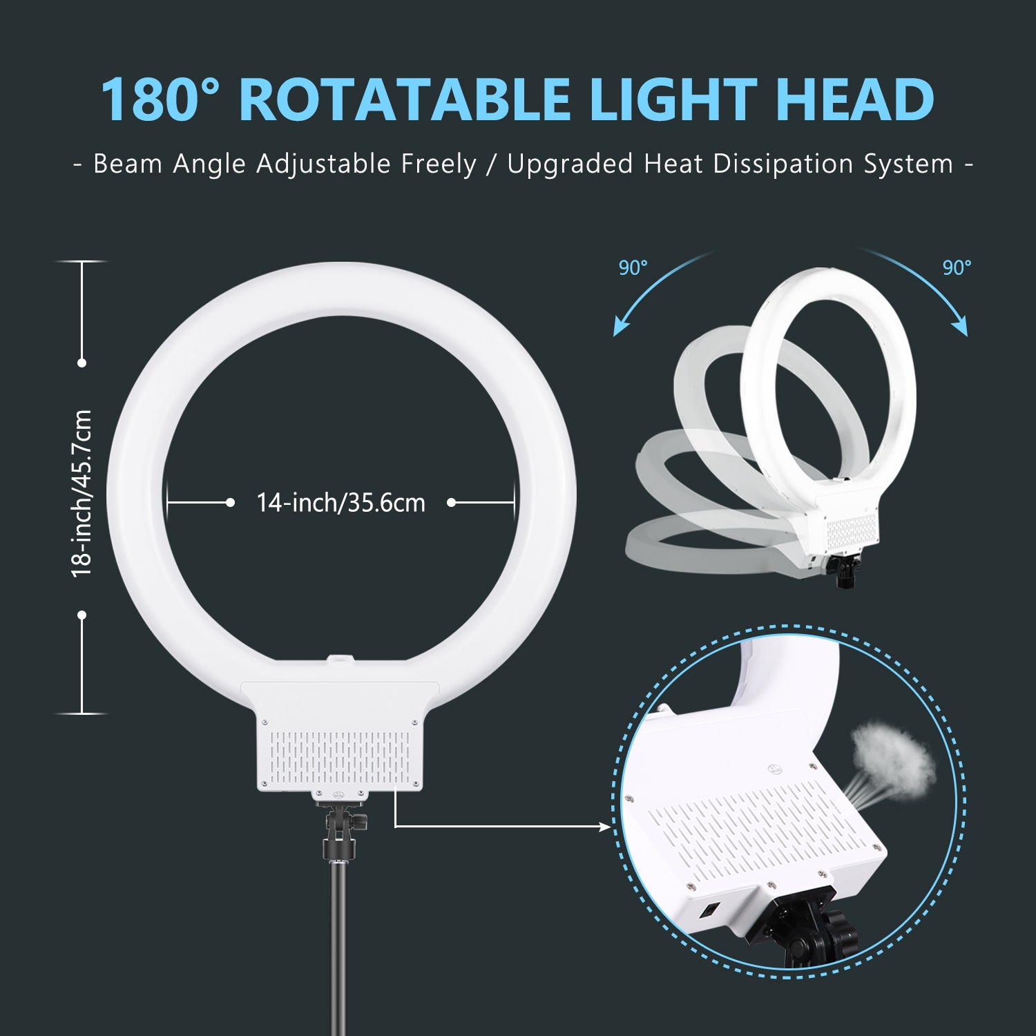 Neewer 10088612 18 inch 55W 5500K LED Ring Light Kit for sale online