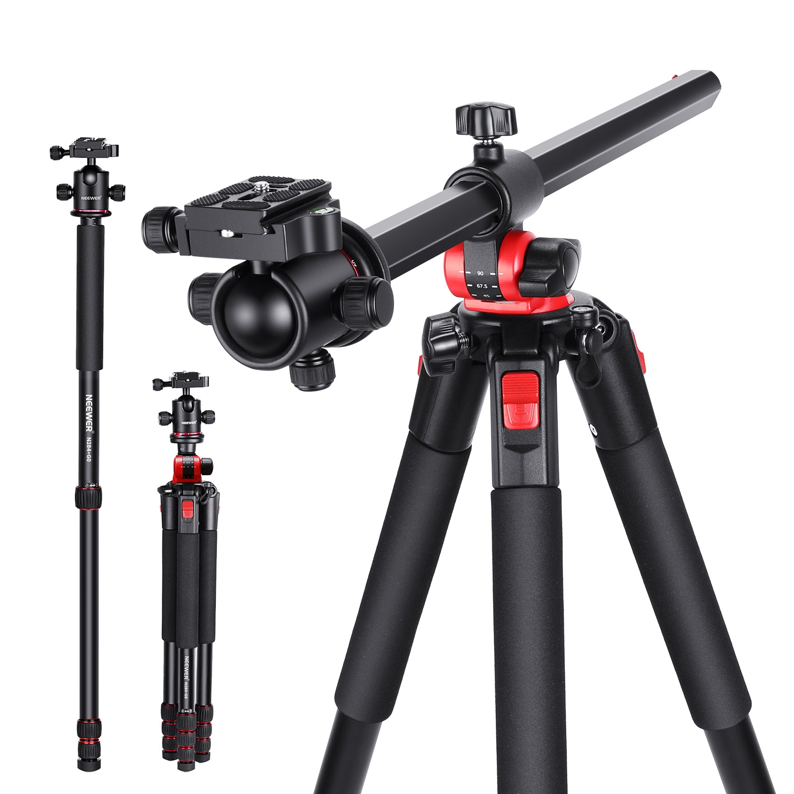 NEEWER N284L+G0 Camera Tripod Monopod - 72 inch