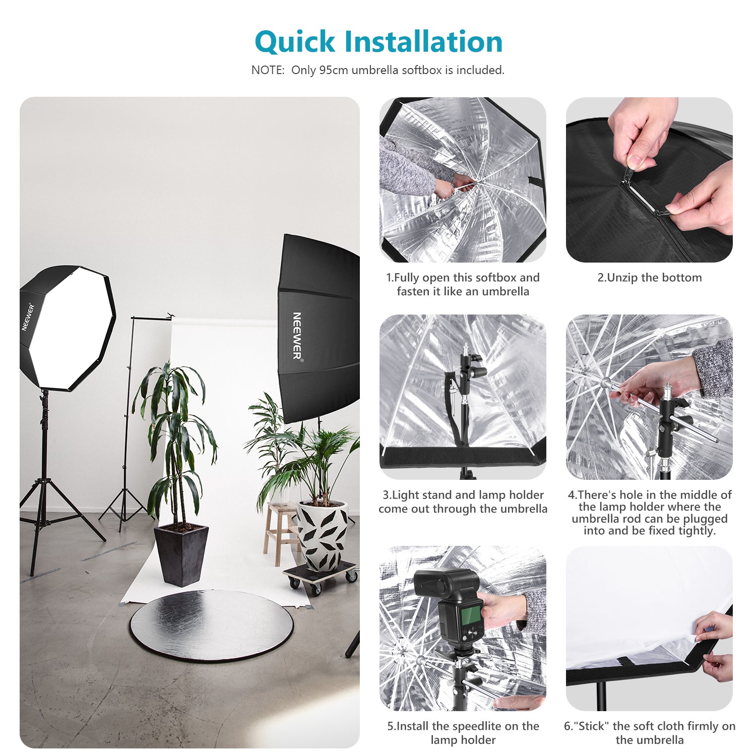 NEEWER 37.5''/95cm Octagonal Softbox | Portable Softbox