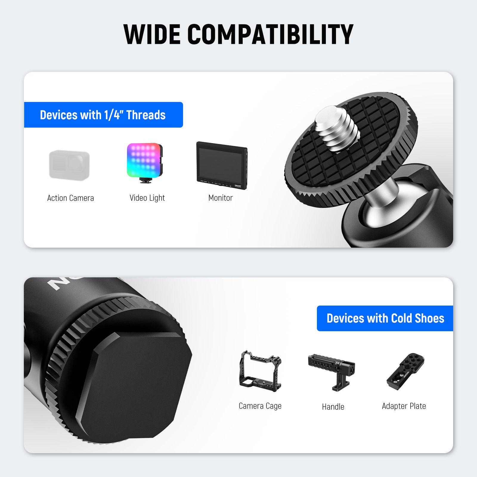 NEEWER 2 Pack 1/4” Camera Hot Shoe Mount