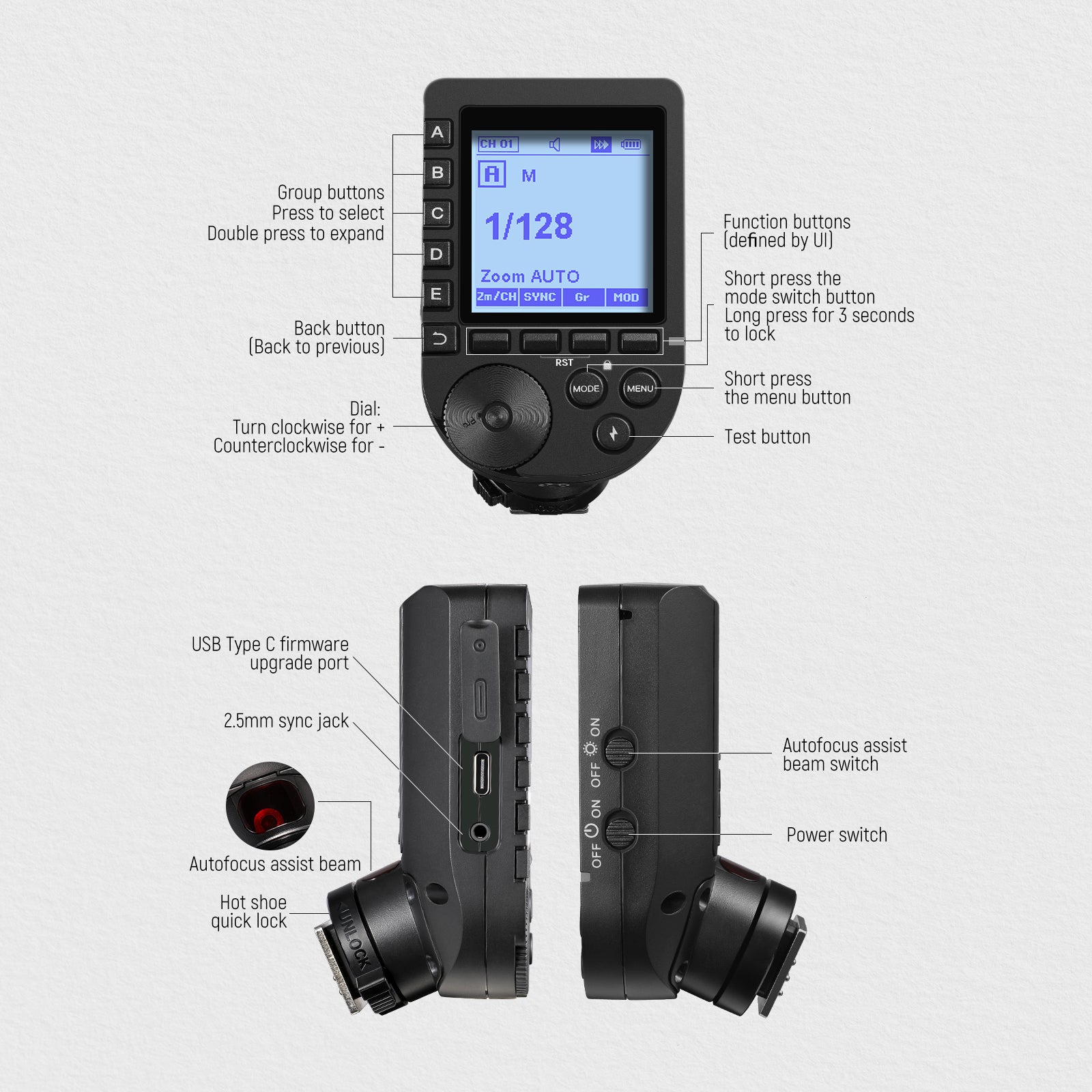 Disparador de flash inalámbrico Godox XPro II para cámaras Canon