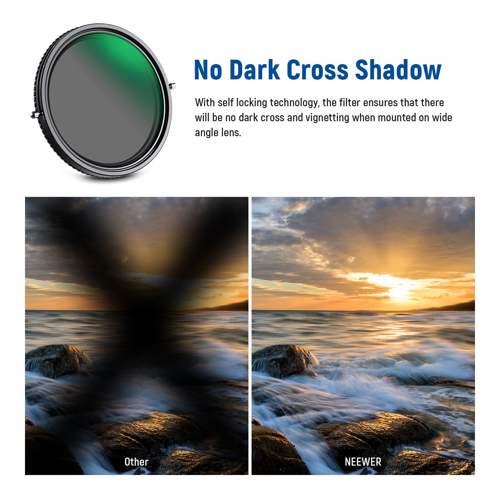 55mm ND2-32 Variable ND & CPL Filter (1-5 Stop) 2 in 1 for Camera Lens, No  X Spot Weather Sealed