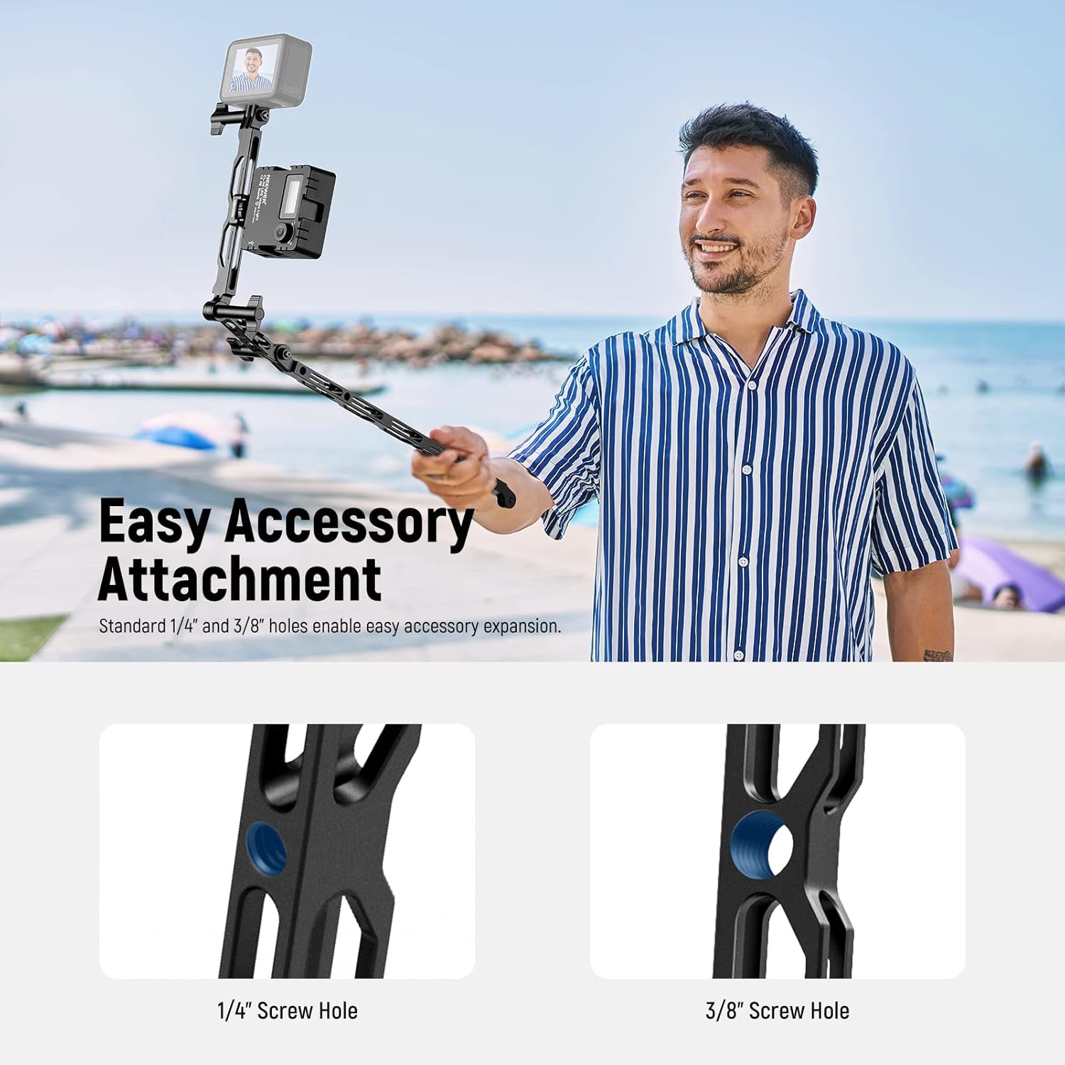 NEEWER Aluminum Alloy Action Camera Extension Arms Set