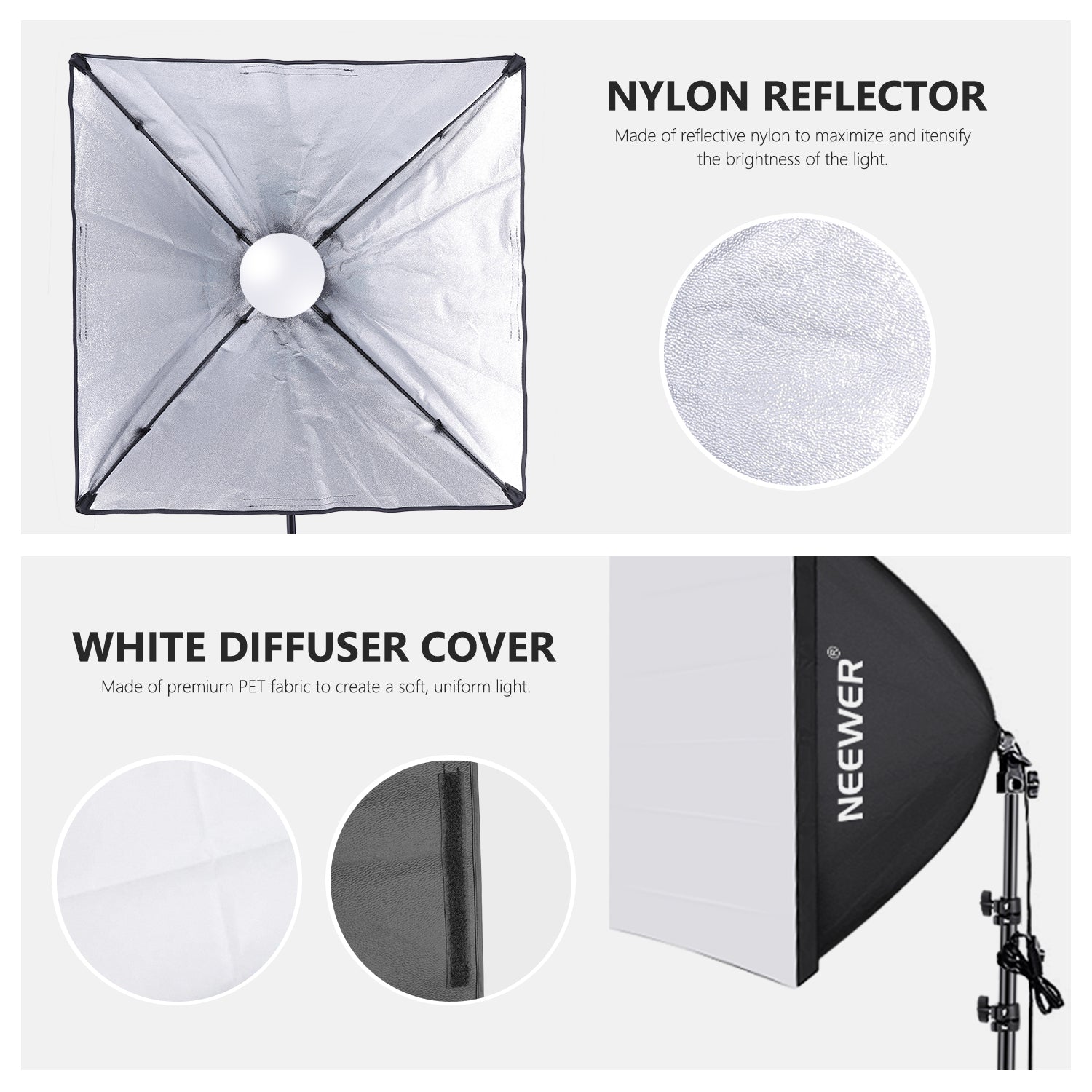 NEEWER 24x24"/60x60CM 700W Professional Photography Softbox - NEEWER ...