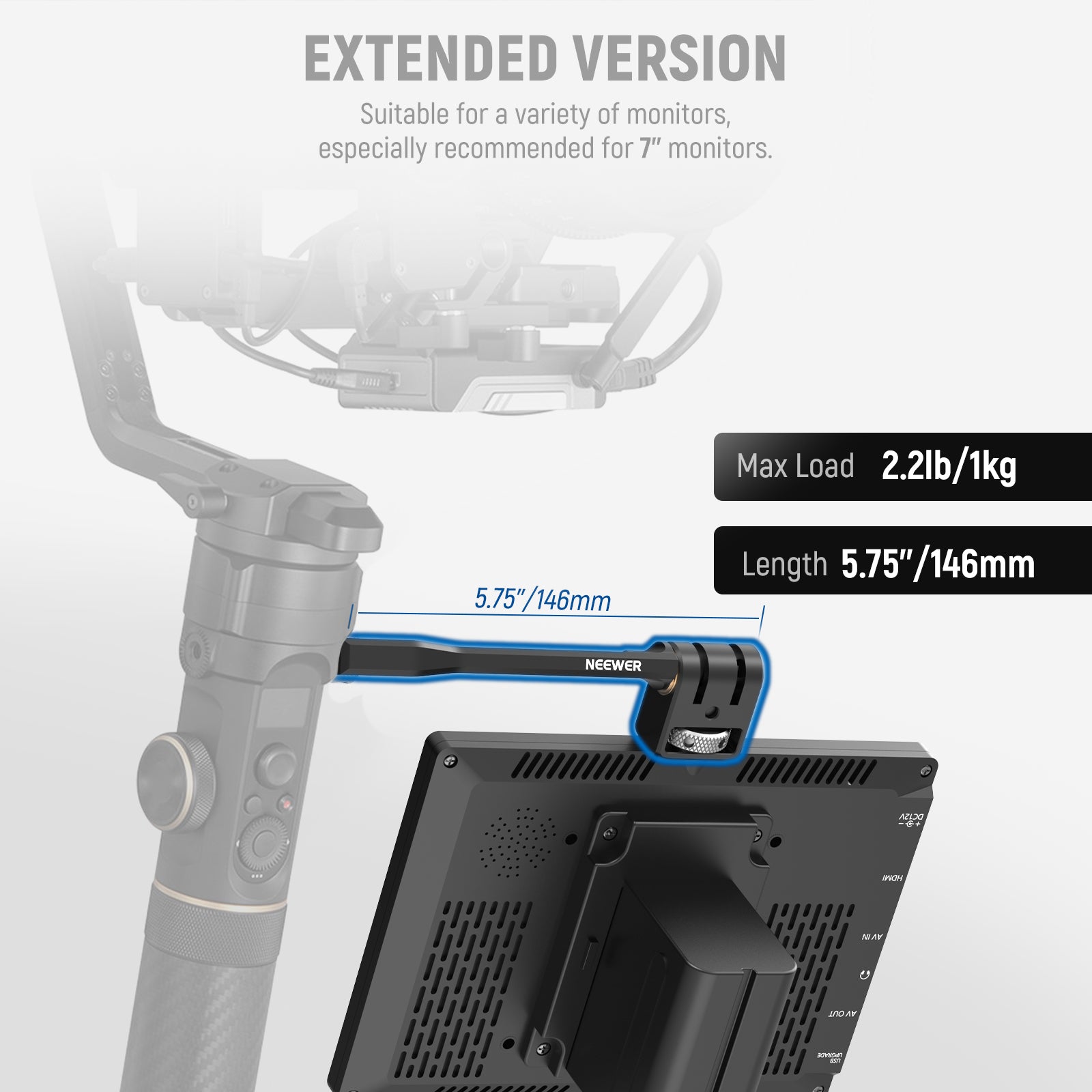 NEEWER GA005 Field Monitor Mount for Gimbal Stabilizer