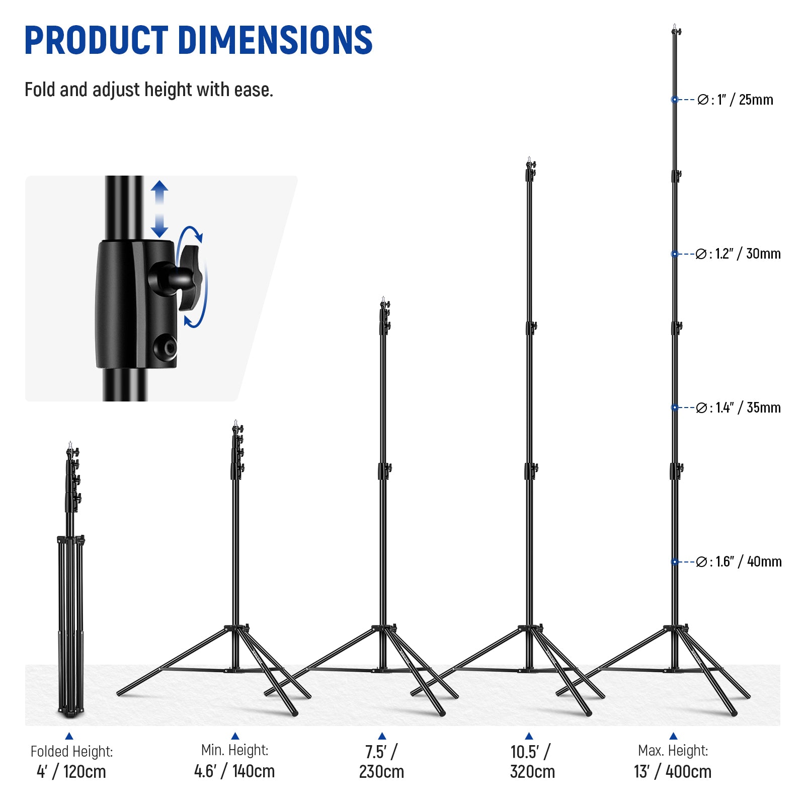 Neewer ST-400AC Light Stand - Thumbnail 2