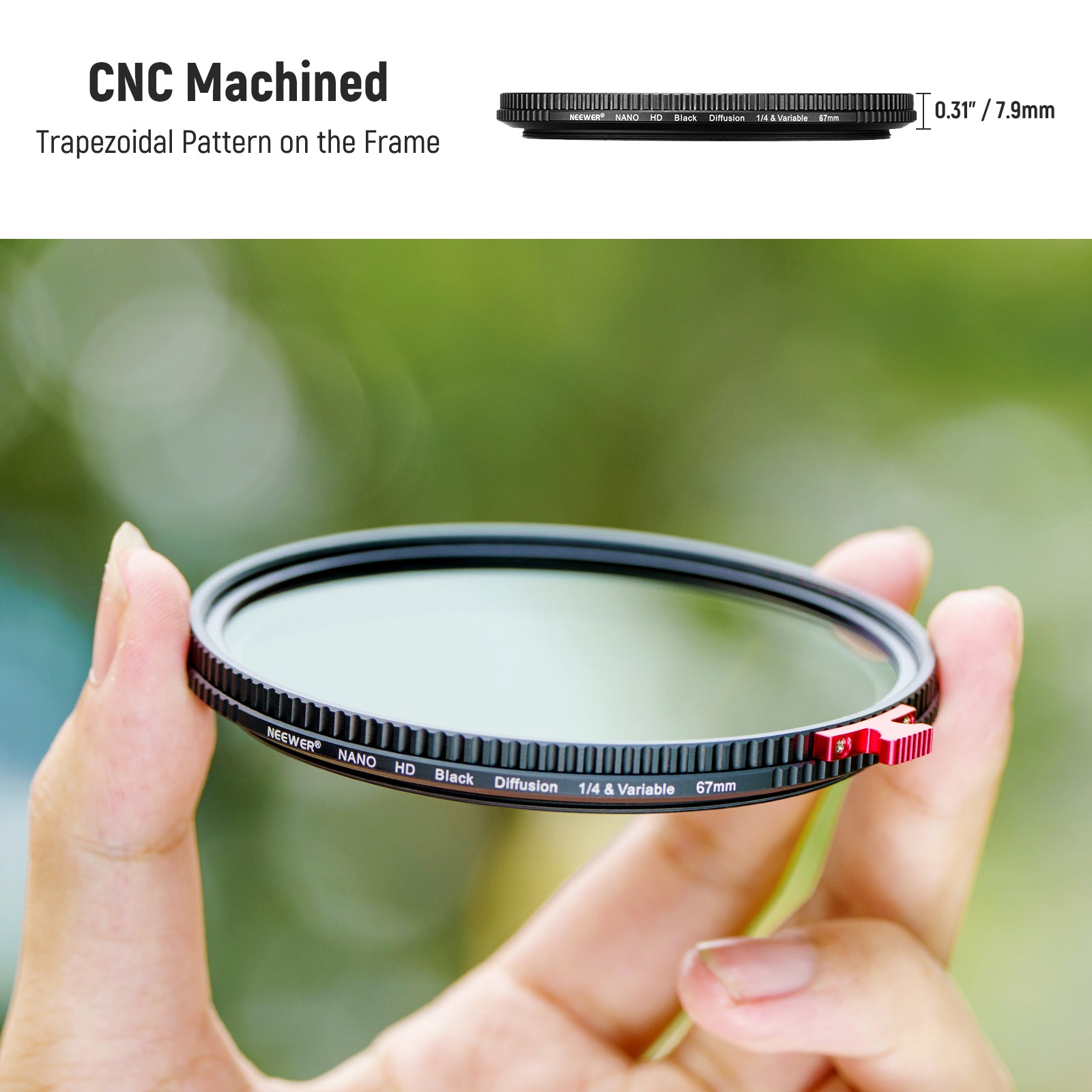 NEEWER 2-in-1 Black Diffuser Lens Filter & ND Filter