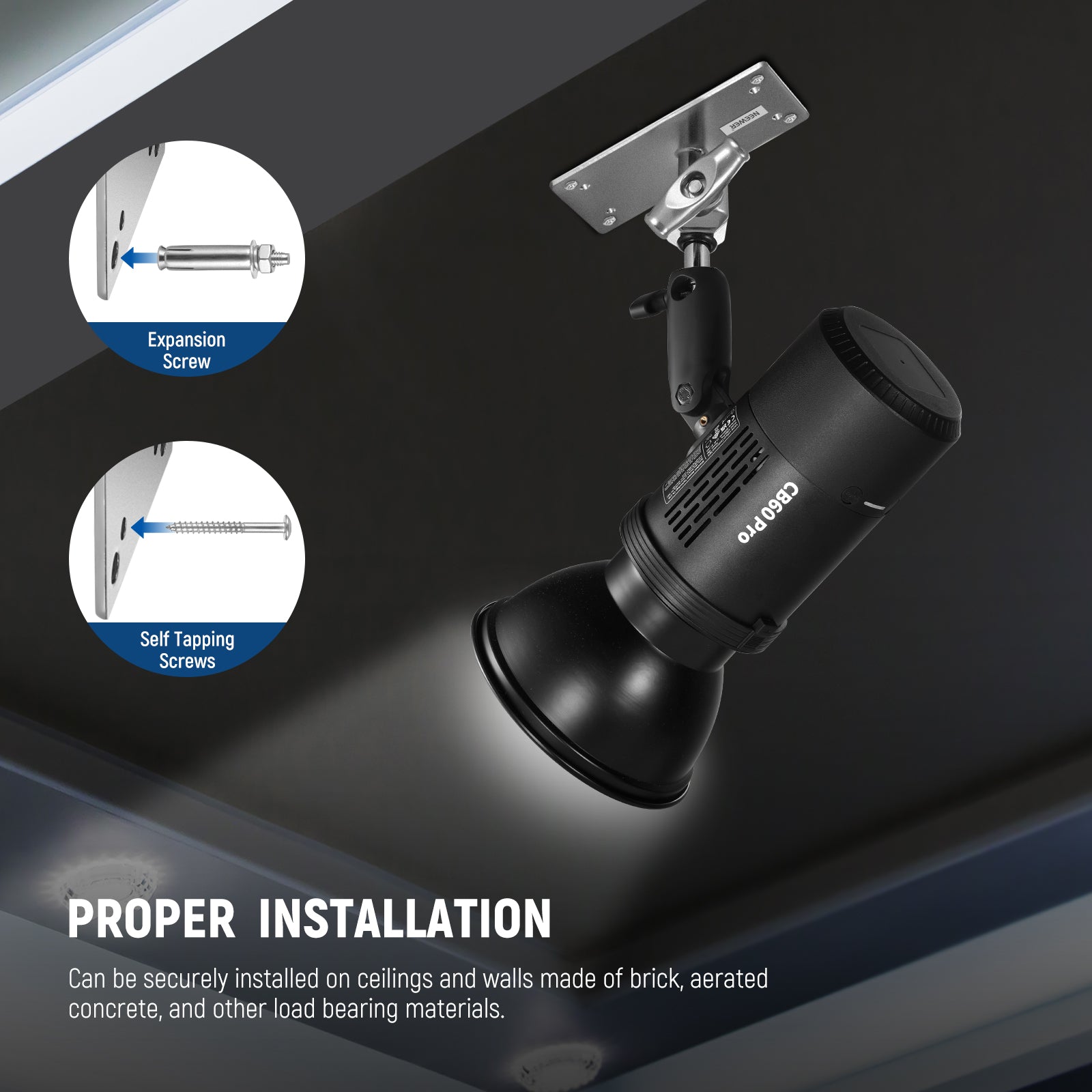 Neewer ST-WM2 Wall Ceiling Mount - Thumbnail 4