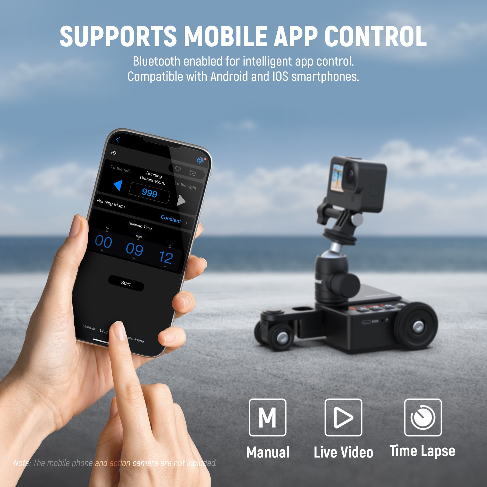 NEEWER Upgraded Motorized Camera Dolly with App Control - NEEWER
