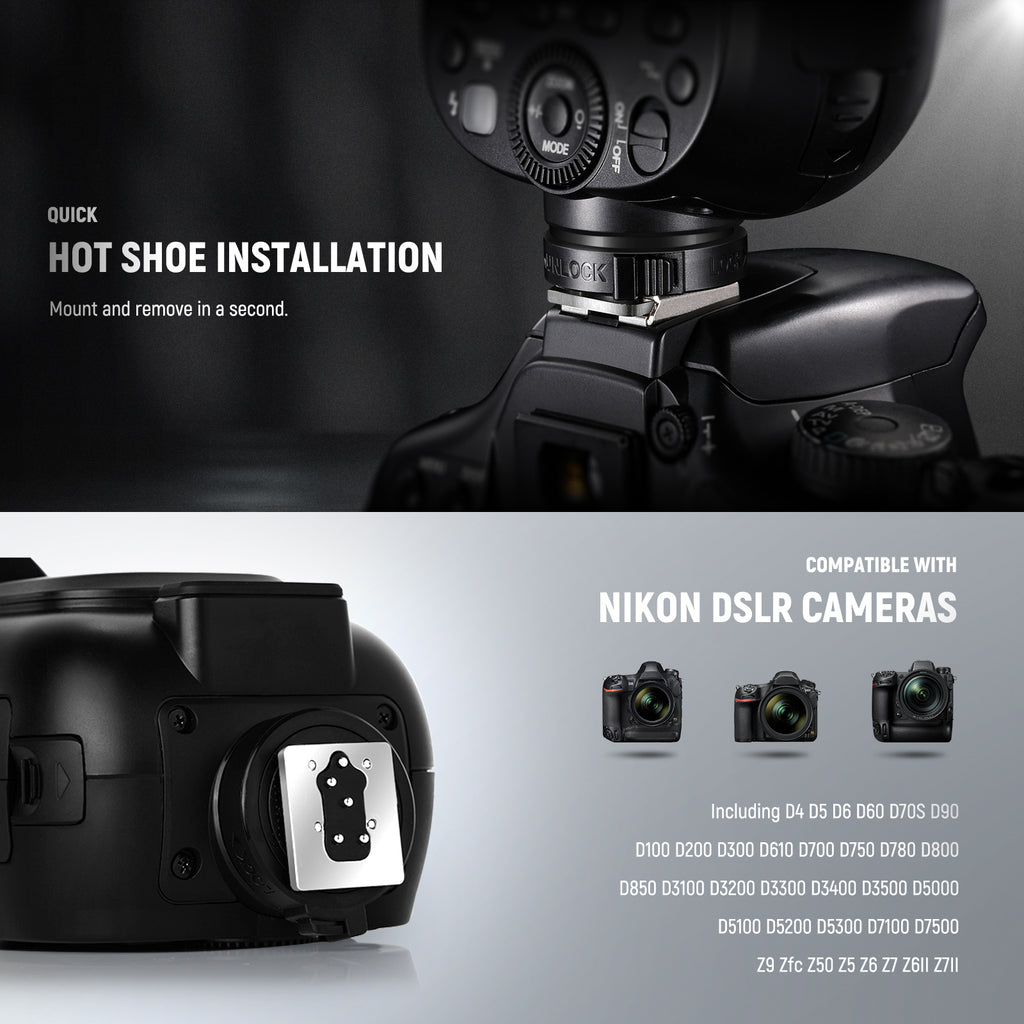NEEWER Z1 N TTL Round Head Flash Speedlite for Nikon DSLR Cameras