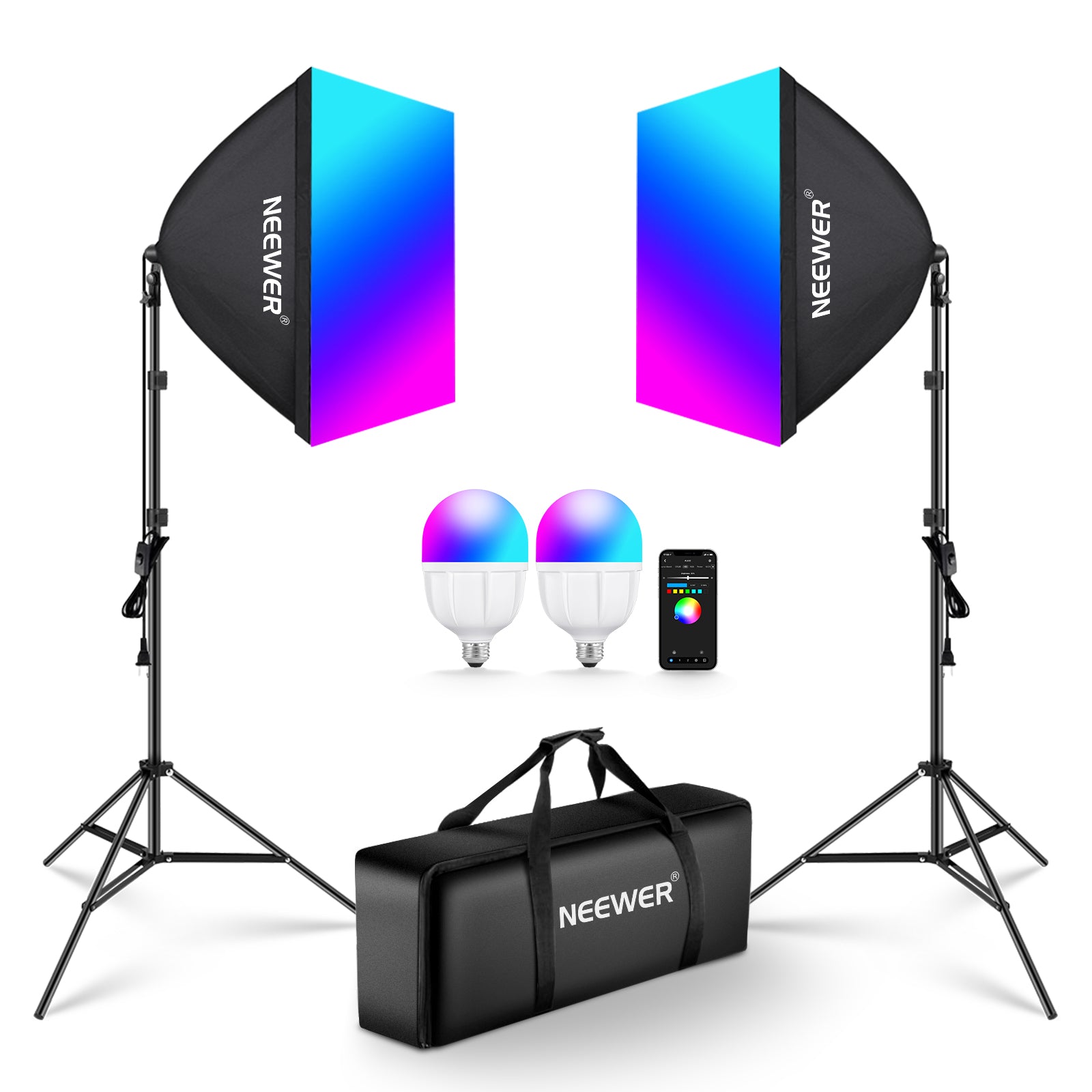 Neewer LED Softbox Lighting Kit: 20X28 Inches Softbox 48W Dimmable 2-Color  Temperature LED Studio Light Head with Battery Compartment - China Flash  Light and Video Light price