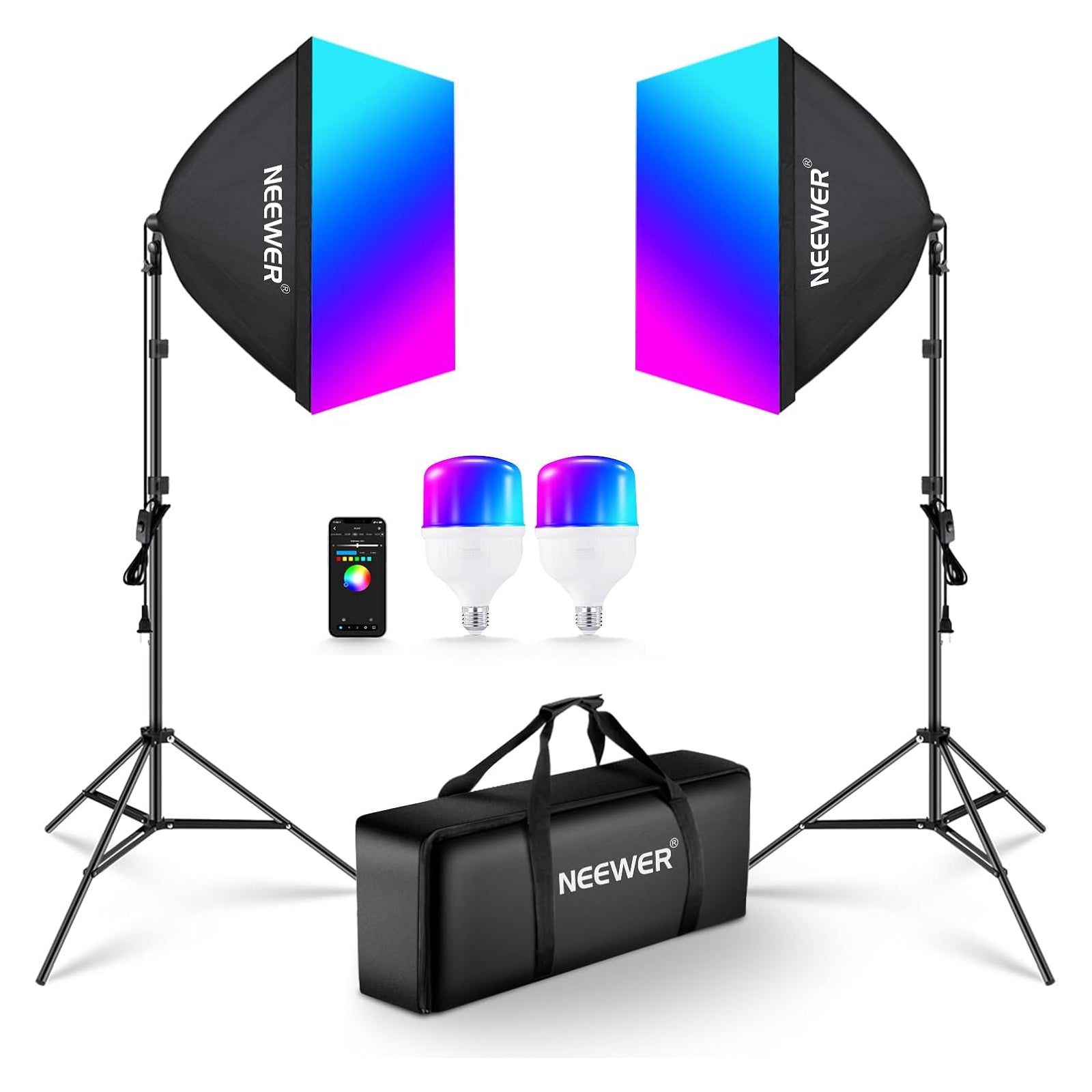 NEEWER NK800 RGB Softbox Lighting Kit with App Control