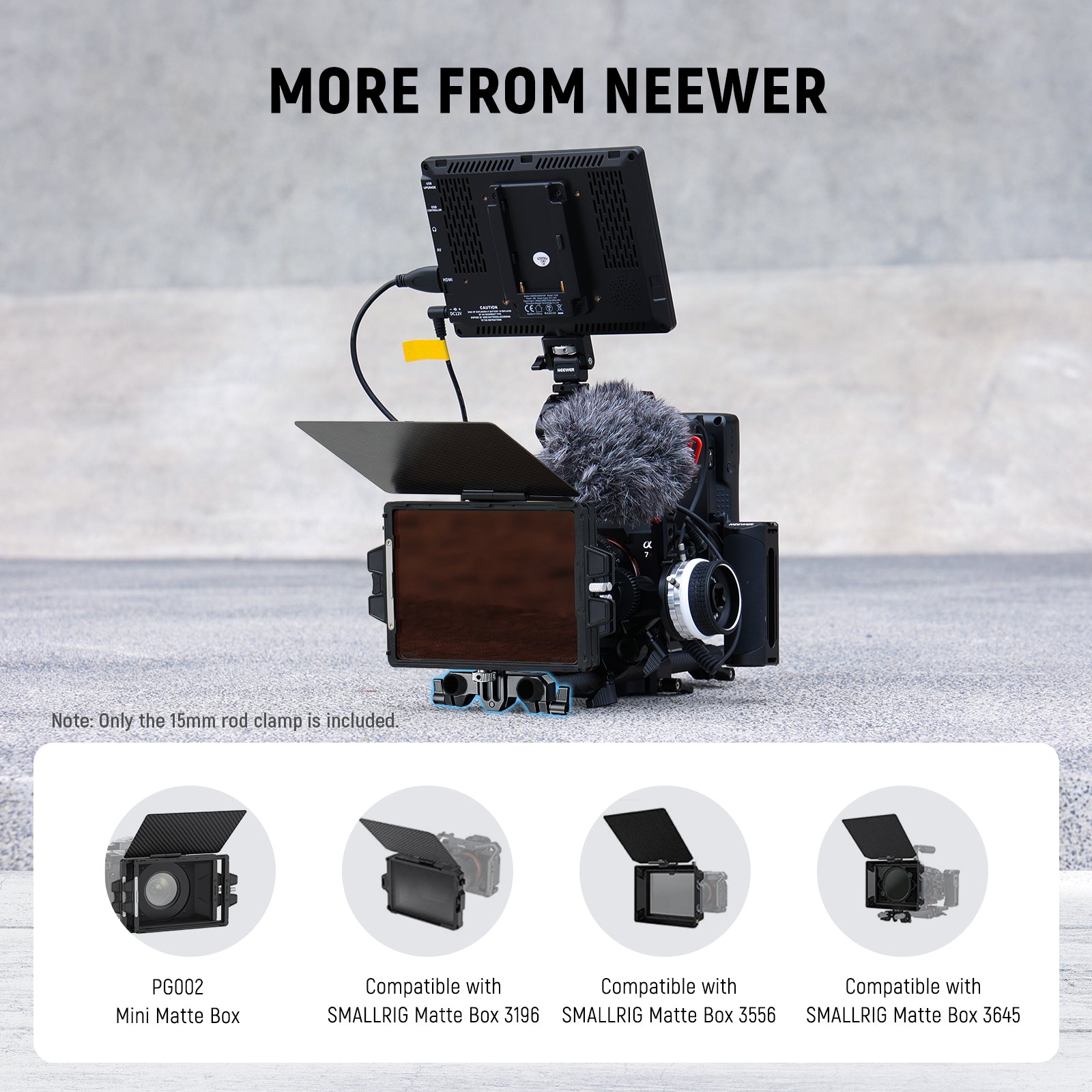 NEEWER CA028 15mm LWS Rod Support for Matte Box